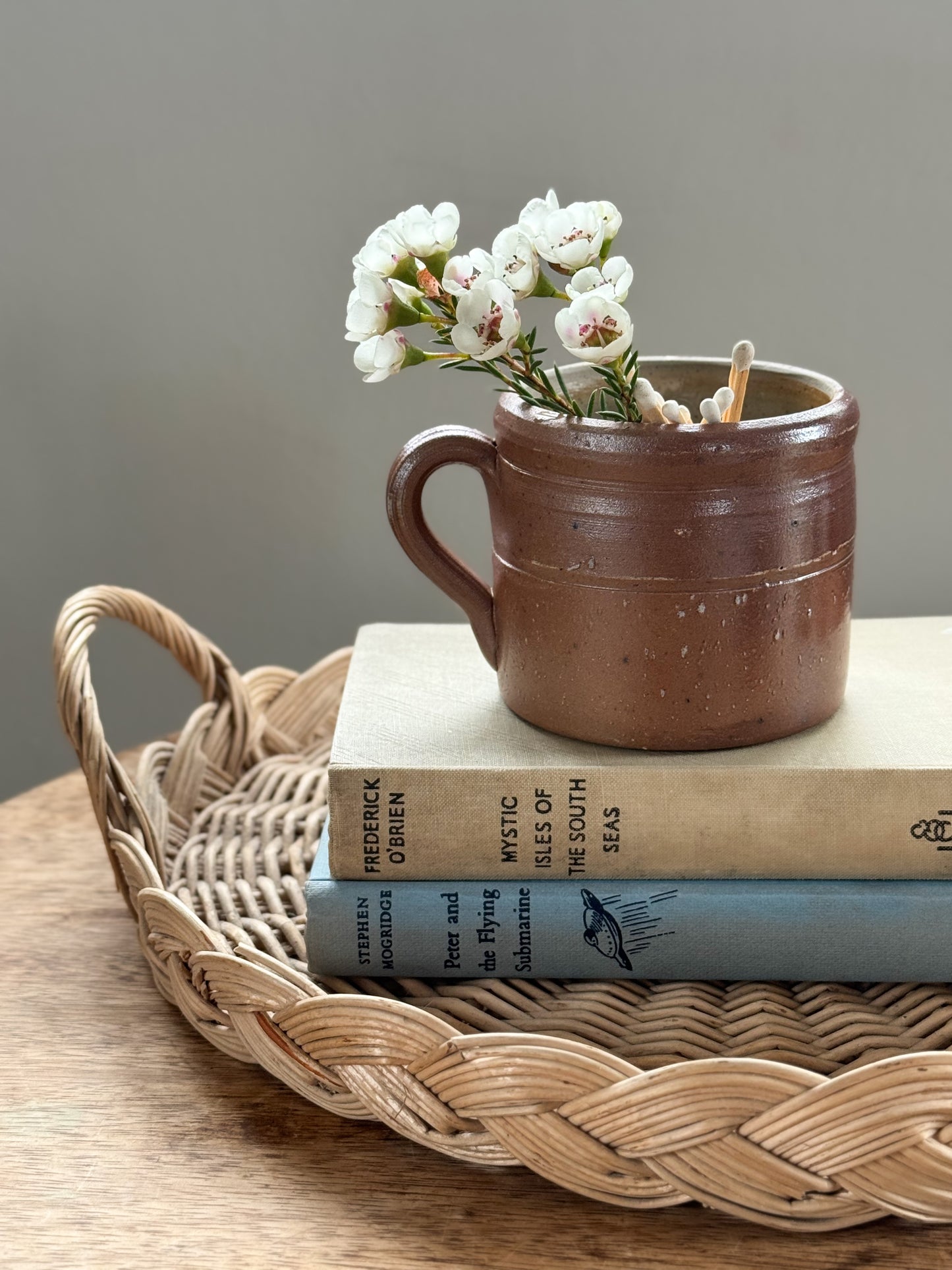 Antique French Stoneware Cider Cup (Bol à Cidre) - Extra Small Confit Pot