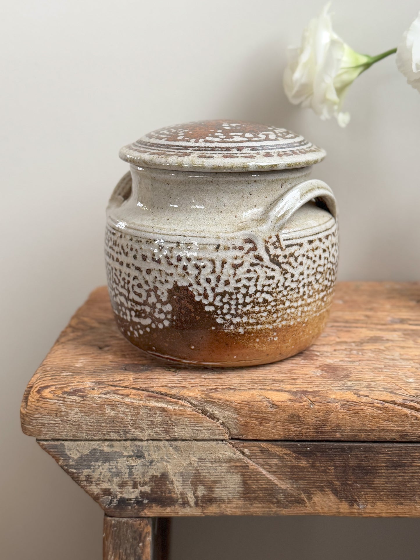 Rare Vintage 1980s Welsh Studio Pottery Lidded Pot by Vicky Buxton, Conway, North Wales