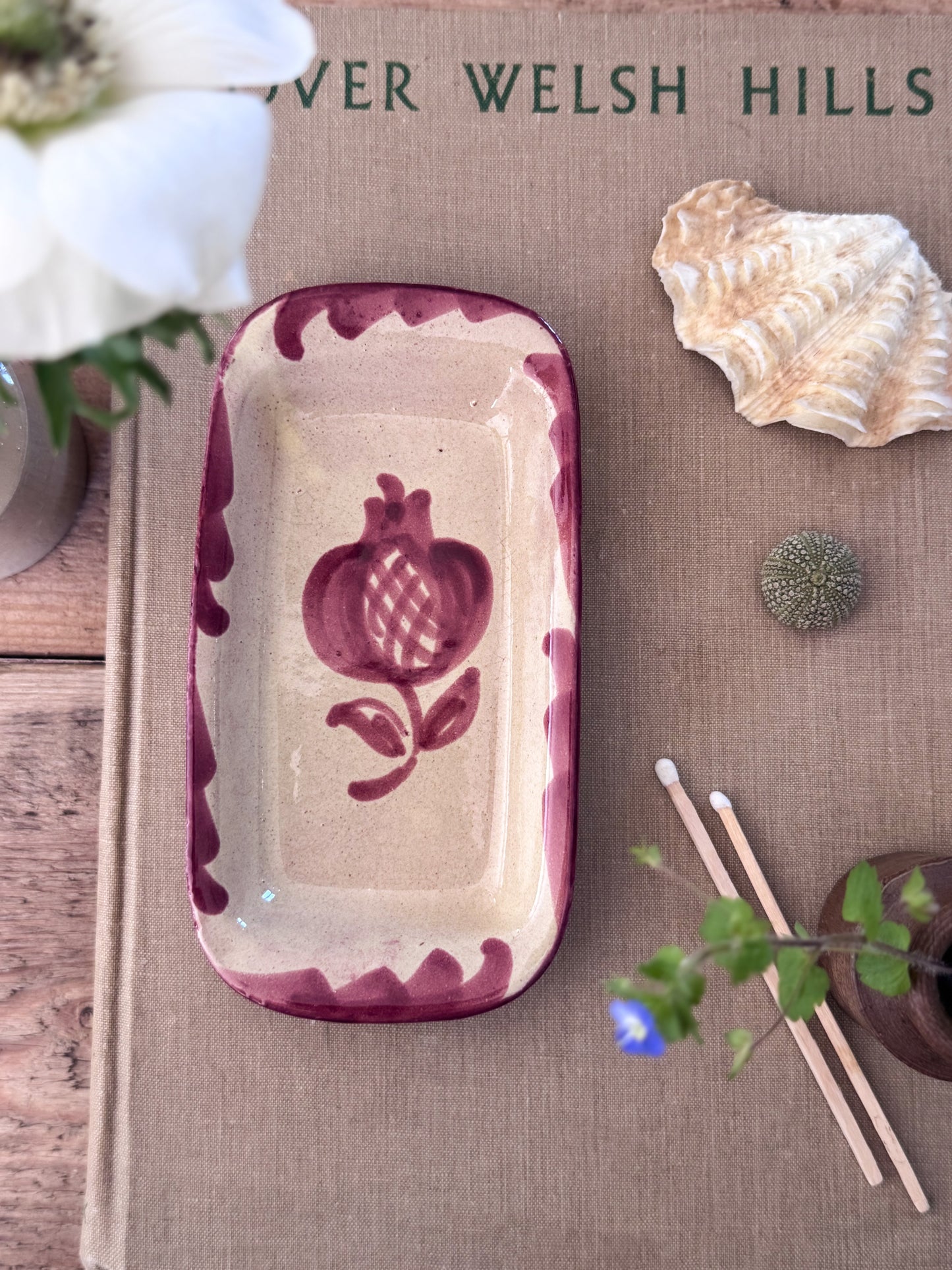 Vintage Spanish Fajalauza Granada Pink Pottery Trinket Dish