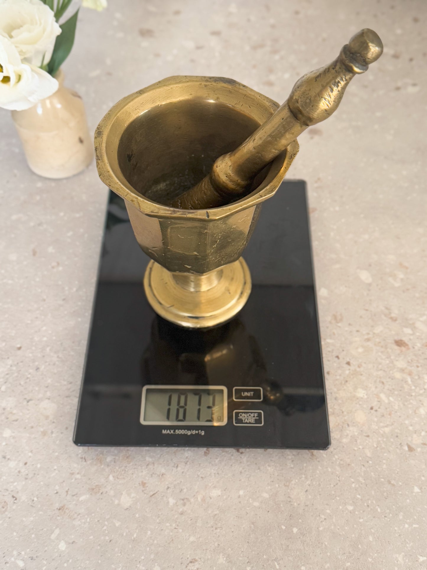 Antique Victorian Handmade Cast Bronze Apothecary Pestle & Mortar circa 1850s