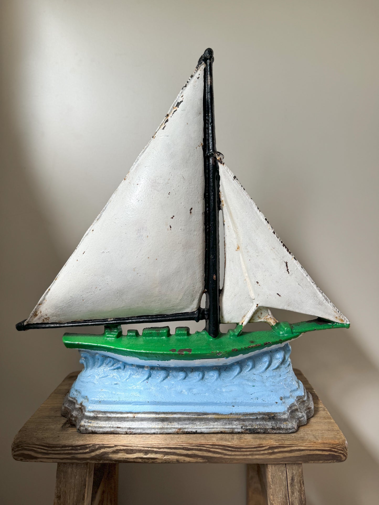 Vintage Cast Iron Sailing Boat Door Stop