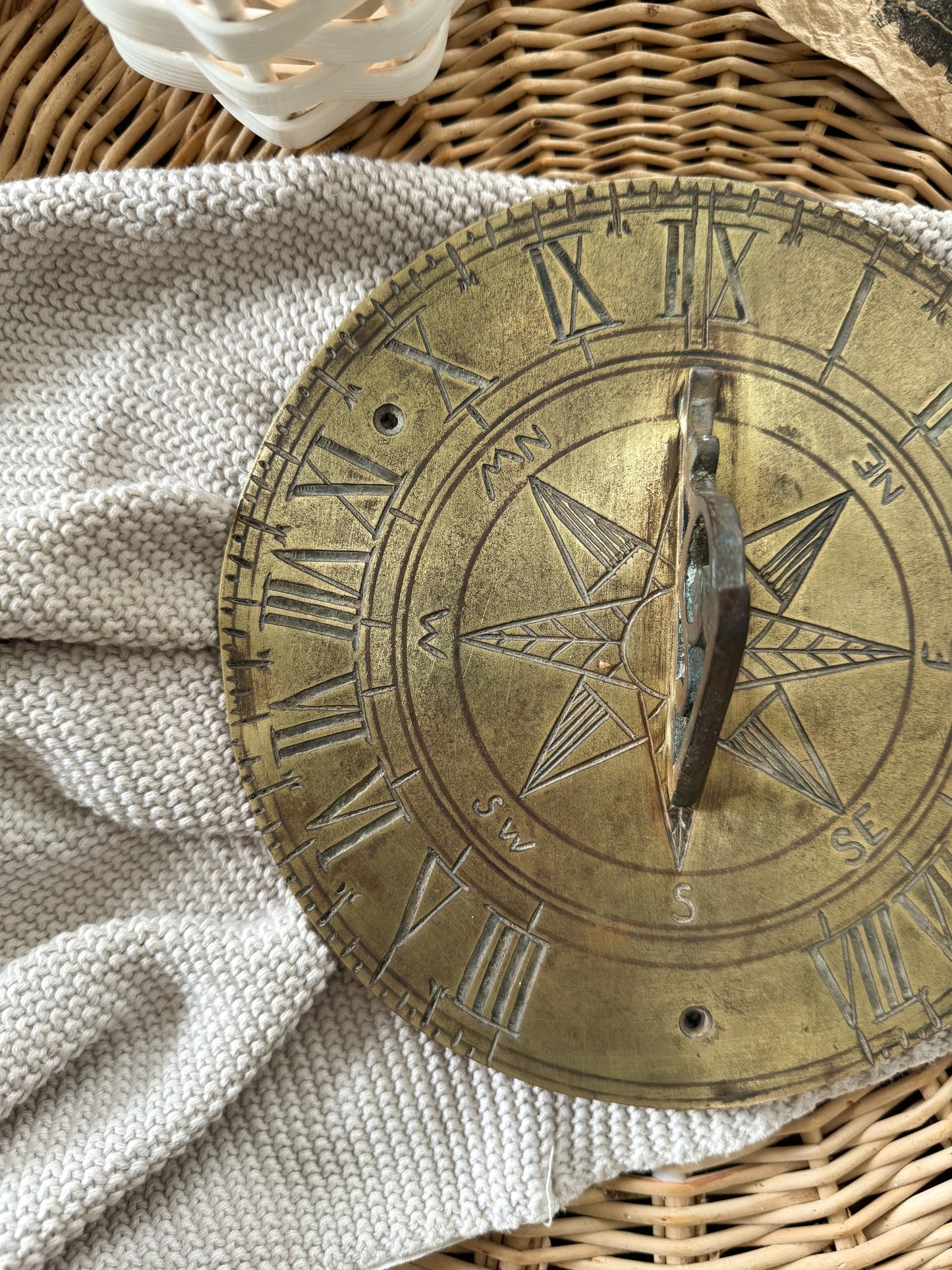 Aged Solid Brass Sundial