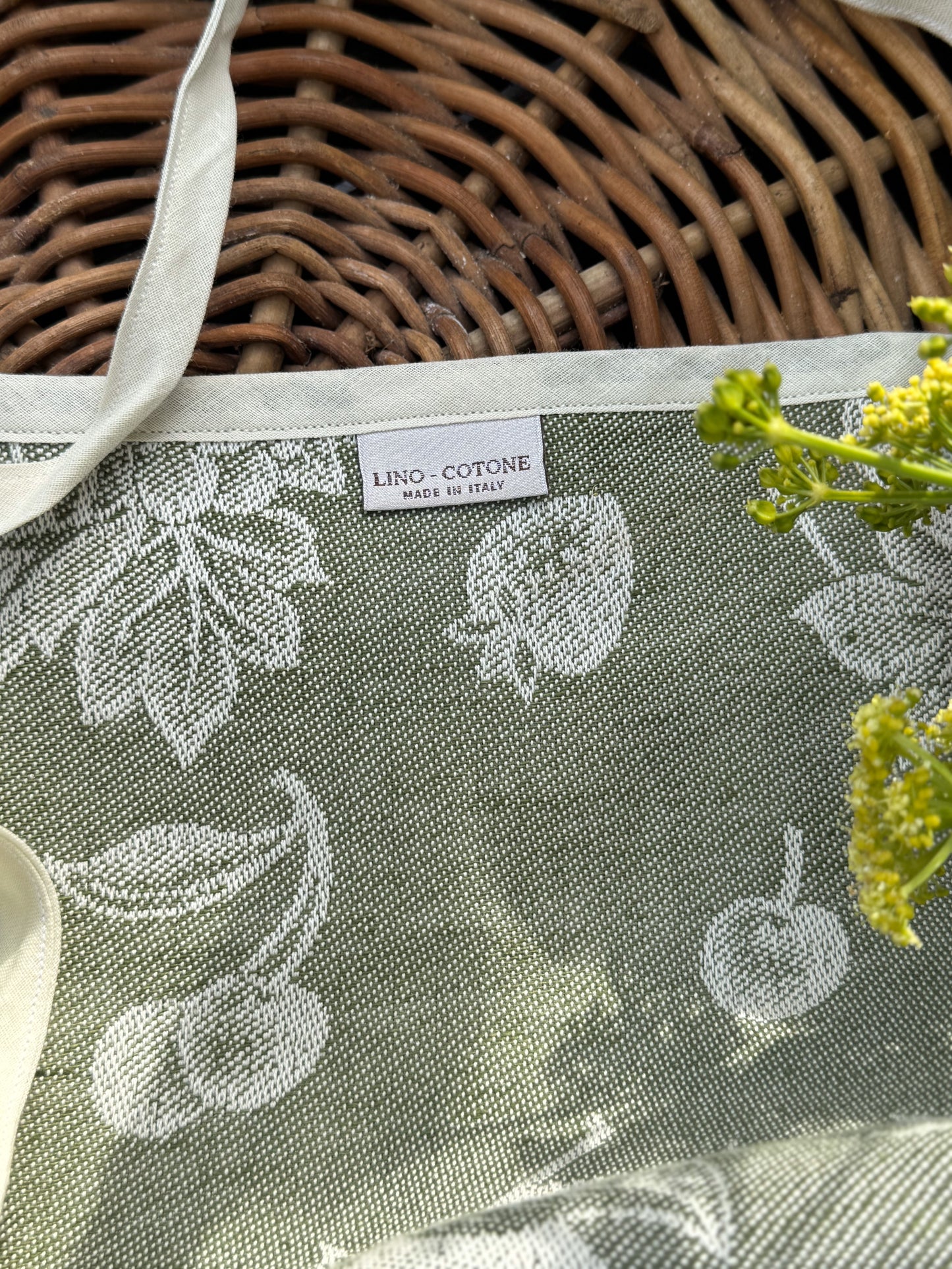 Vintage Italian Cotton & Linen Apron — New Old Stock