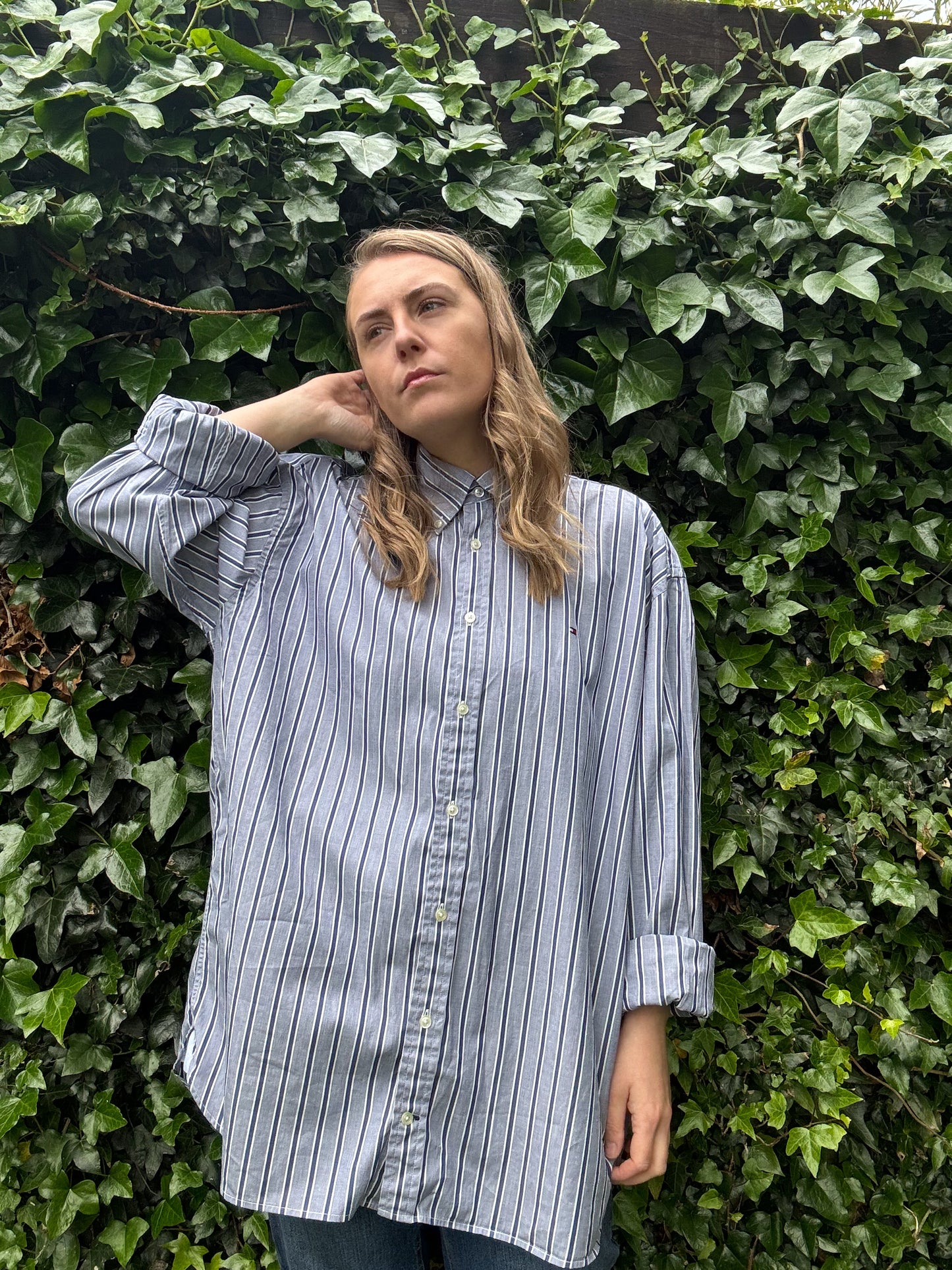 Tommy Hilfiger Nautical Stripe Shirt – Early 2000s, Size XXL (100% Cotton)