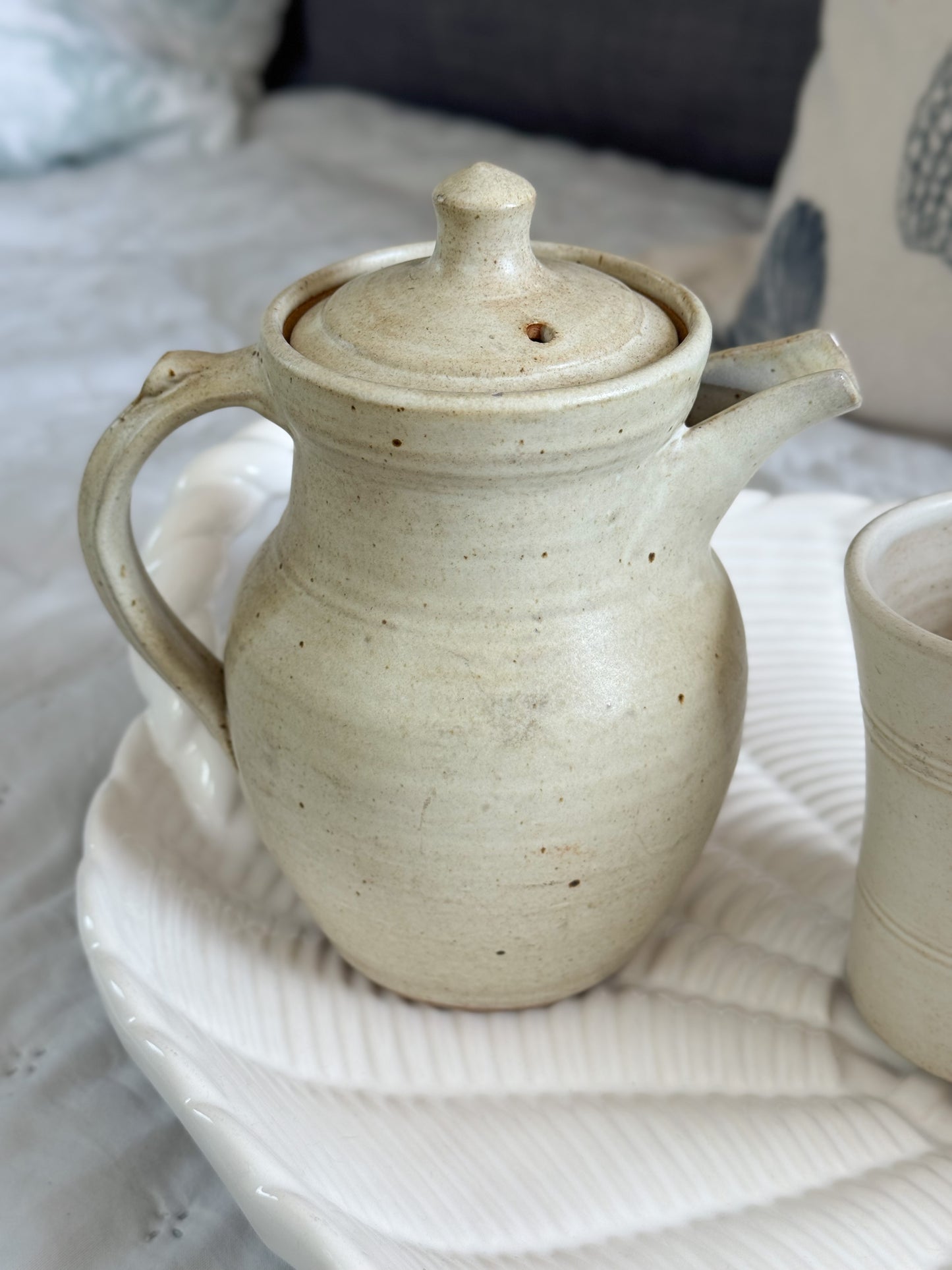 Vintage Studio Pottery Coffee for One Set - Coffee Pot & Mug