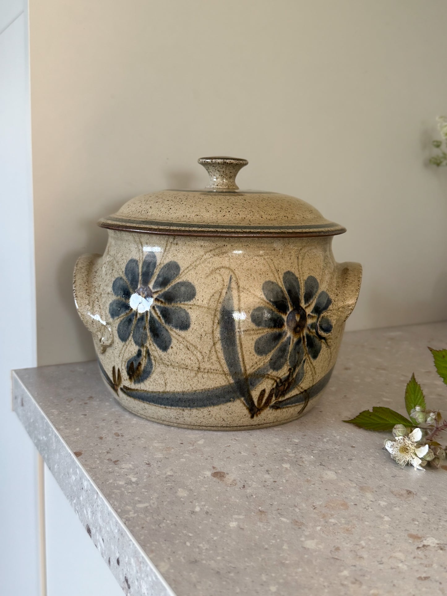 Large Hand-Thrown Studio Pottery Lidded Pot / Bread Bin