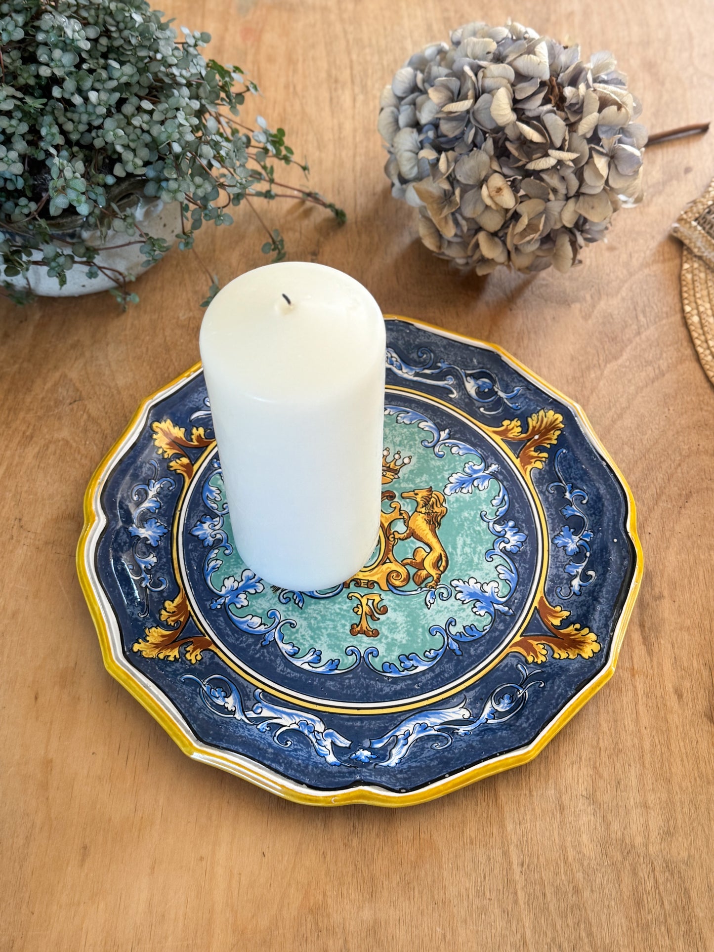 Antique French Faience Plate – L. F. Blois, c. Late 19th Century
