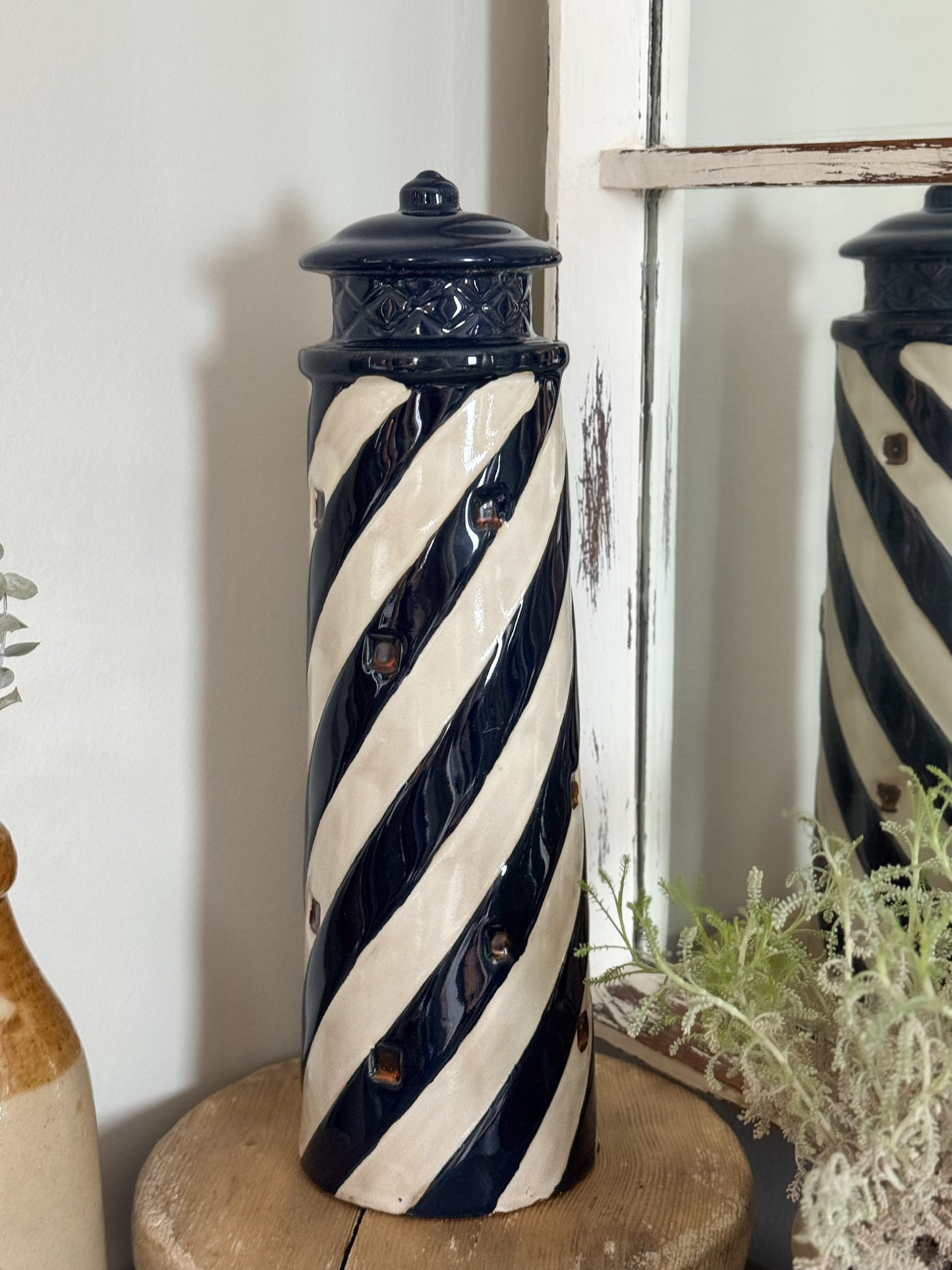 Vintage Ceramic Lighthouse Pasta Jar