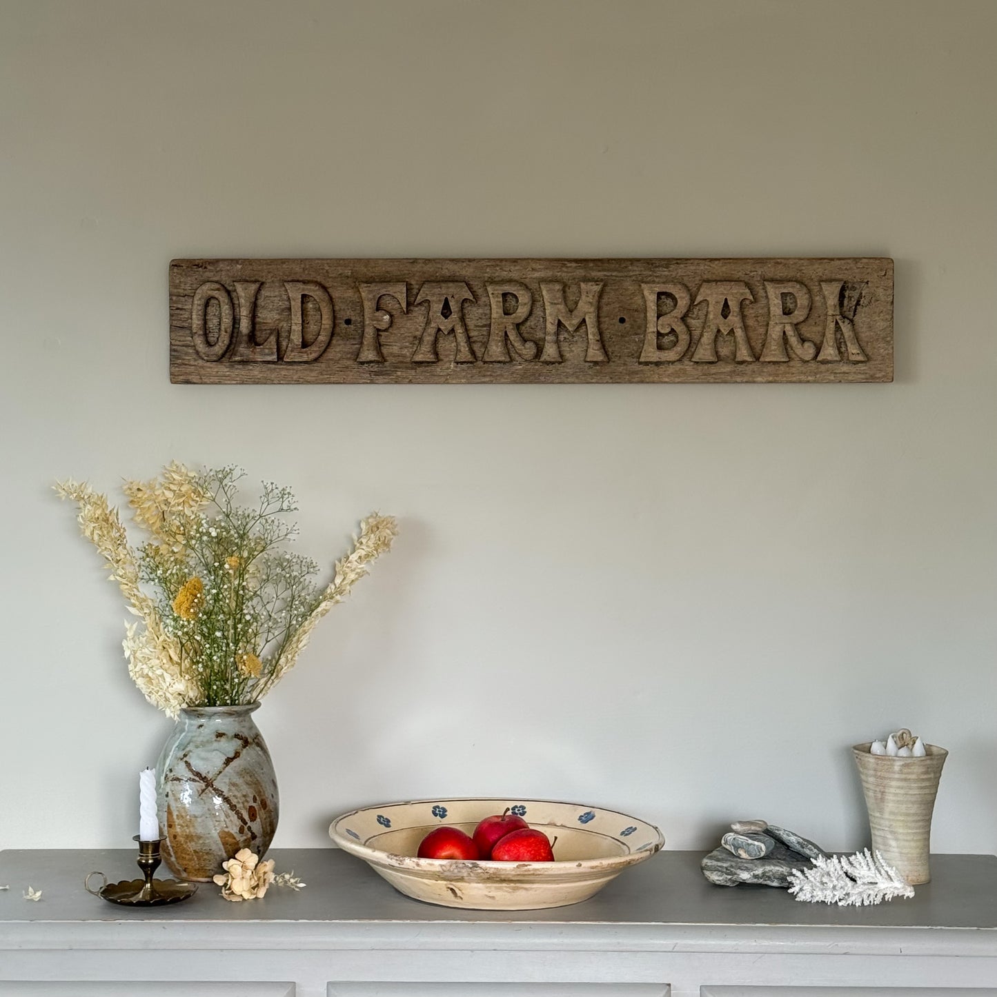 Large Handmade Rustic Wooden ‘Old Farm Bark’ Sign
