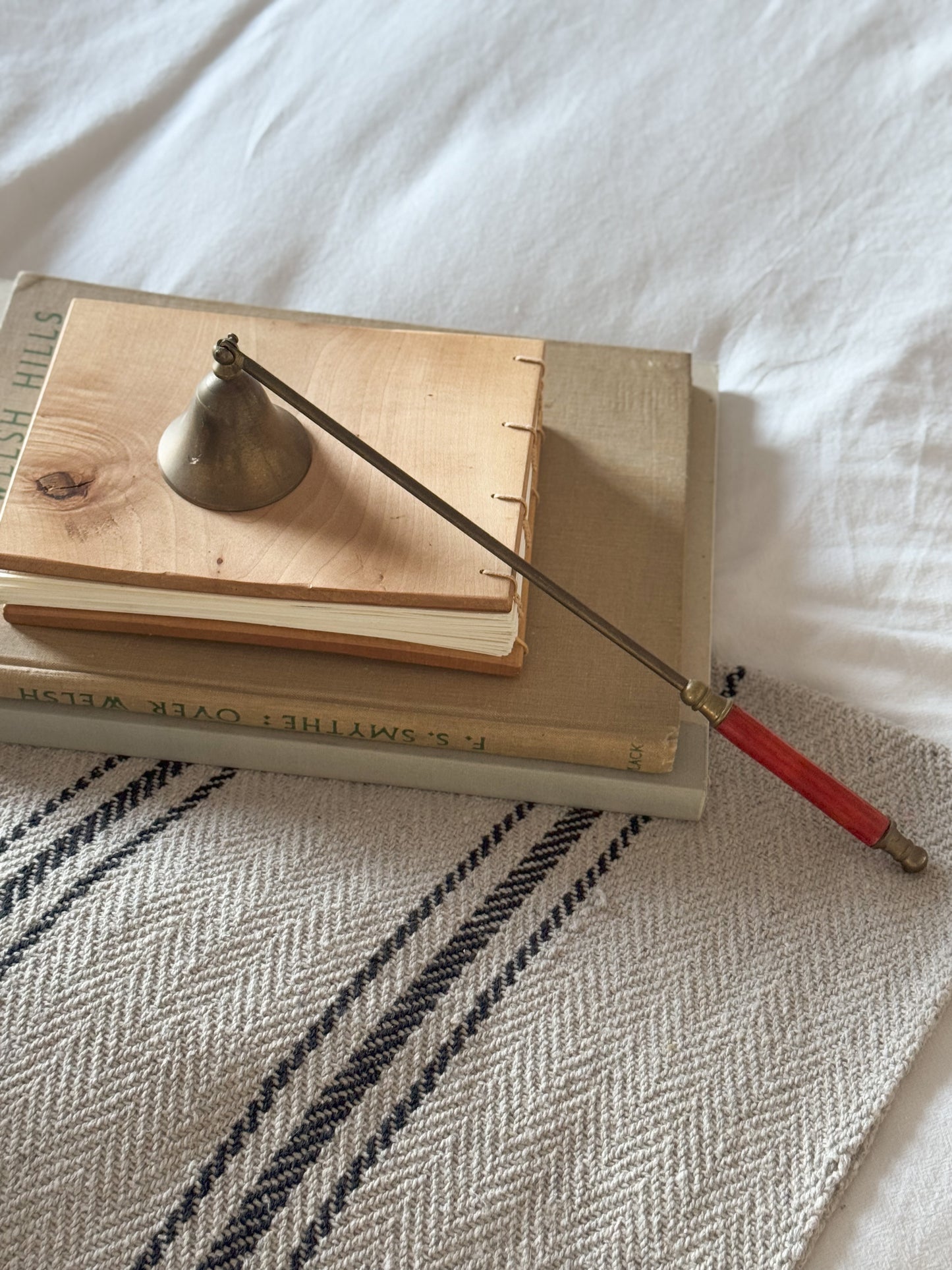 Vintage Brass Candle Snuffer with Wooden Handle