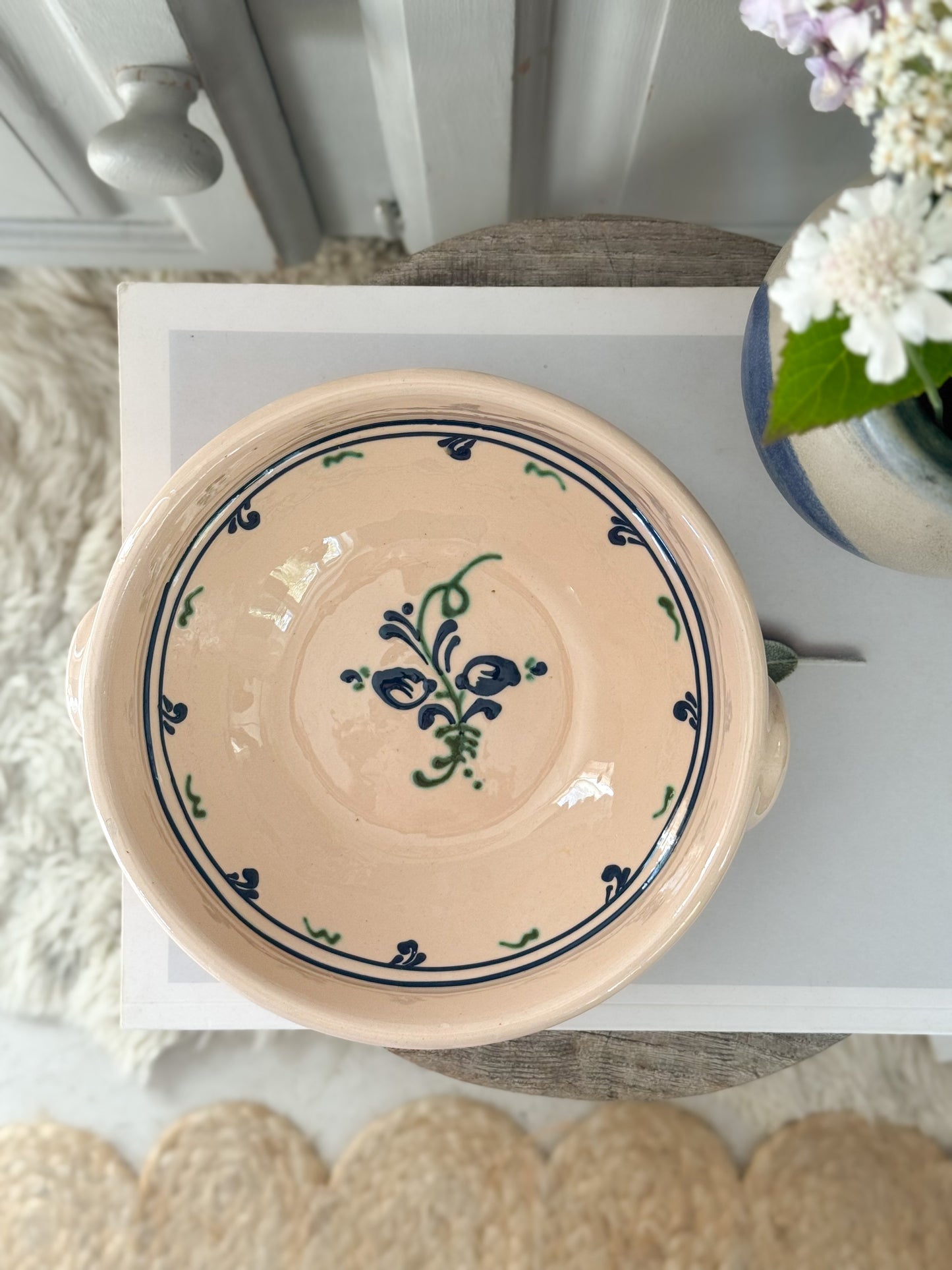 Vintage Mediterranean Studio Pottery Slipware Bowl