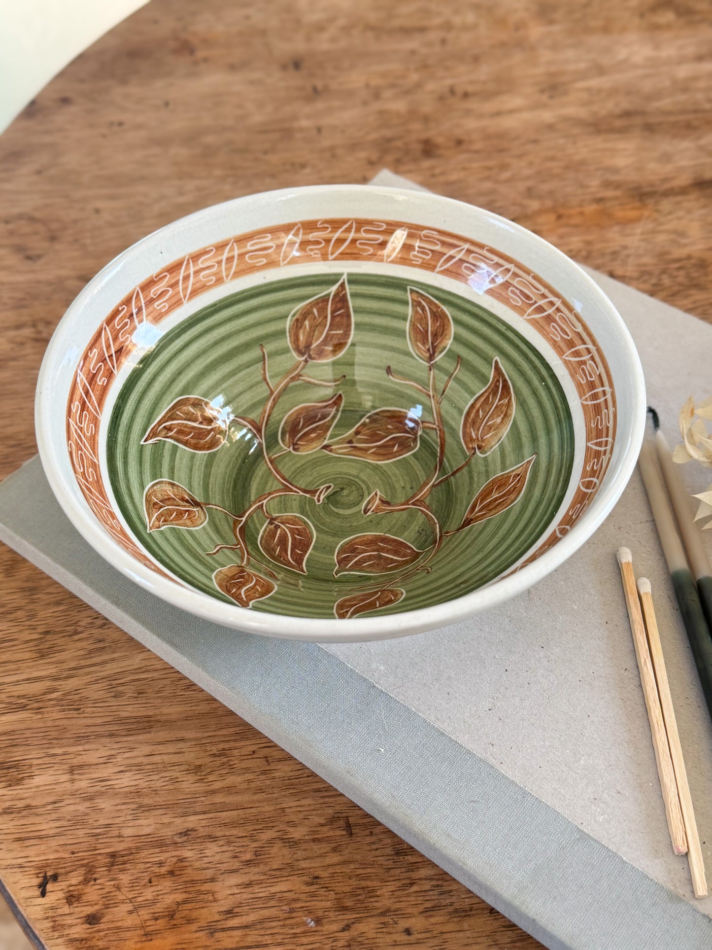Vintage Welsh Studio Pottery Bowl by Dragon Pottery, Rhayader, Powys