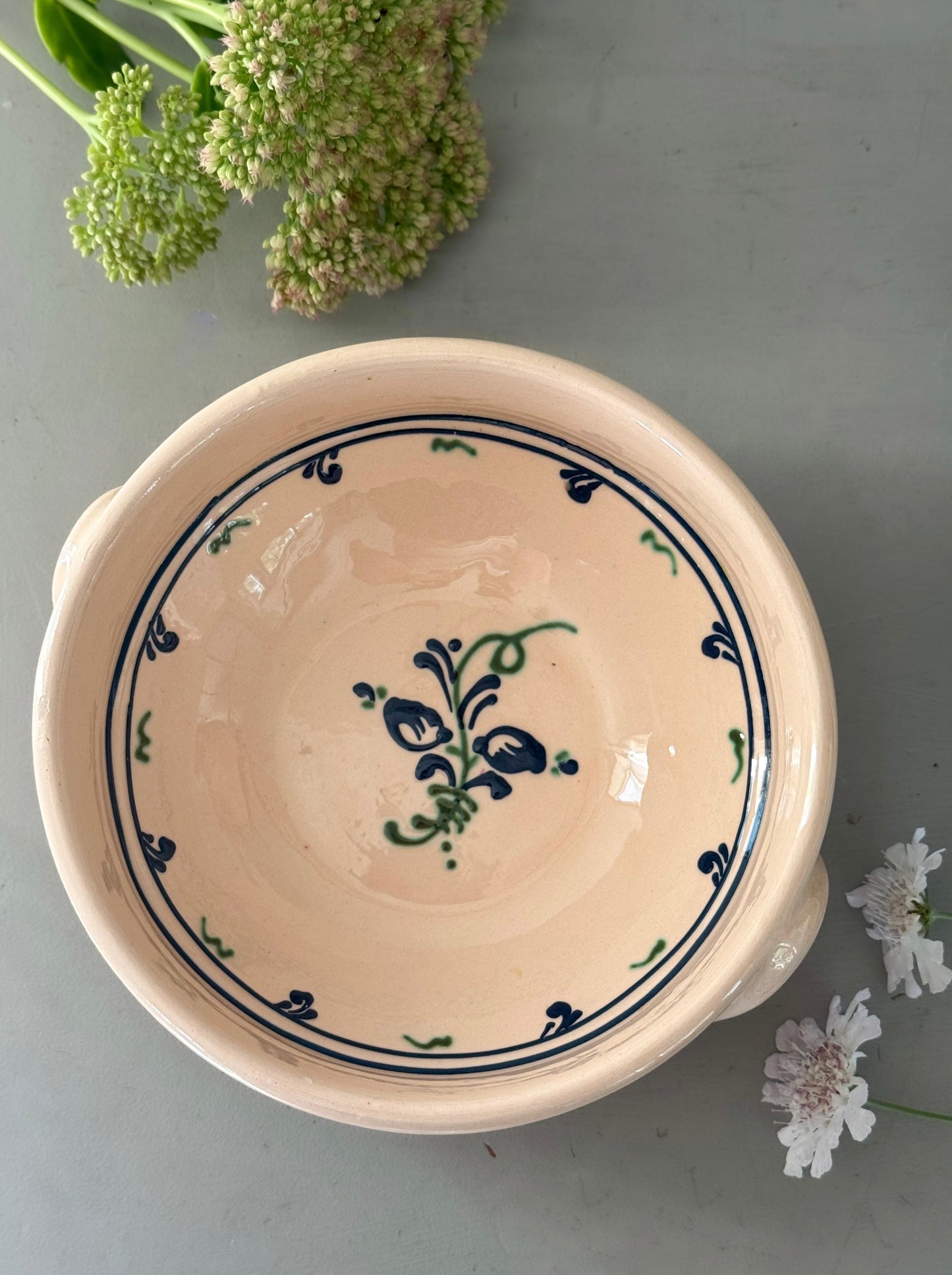 Vintage Mediterranean Studio Pottery Slipware Bowl