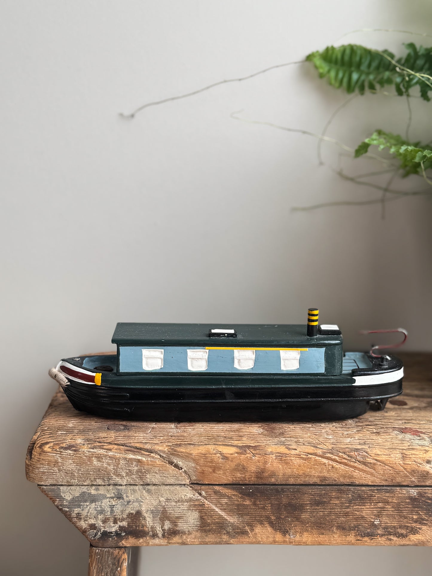 Vintage Wooden Hand-Painted ‘Hanah’ Narrowboat