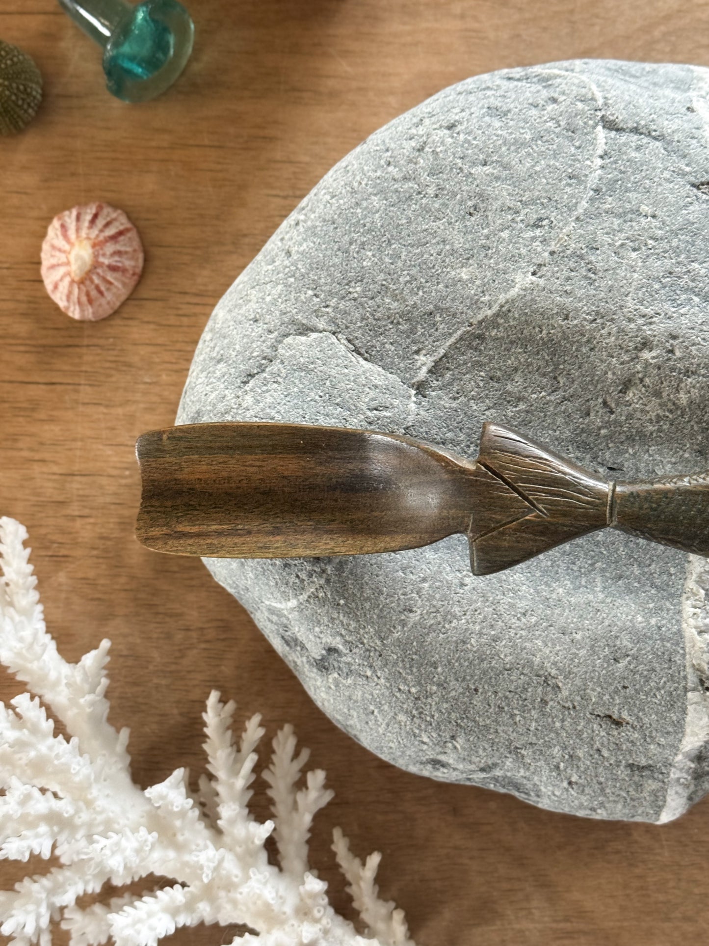 Vintage Hand-Carved Wooden Fish Shoehorn