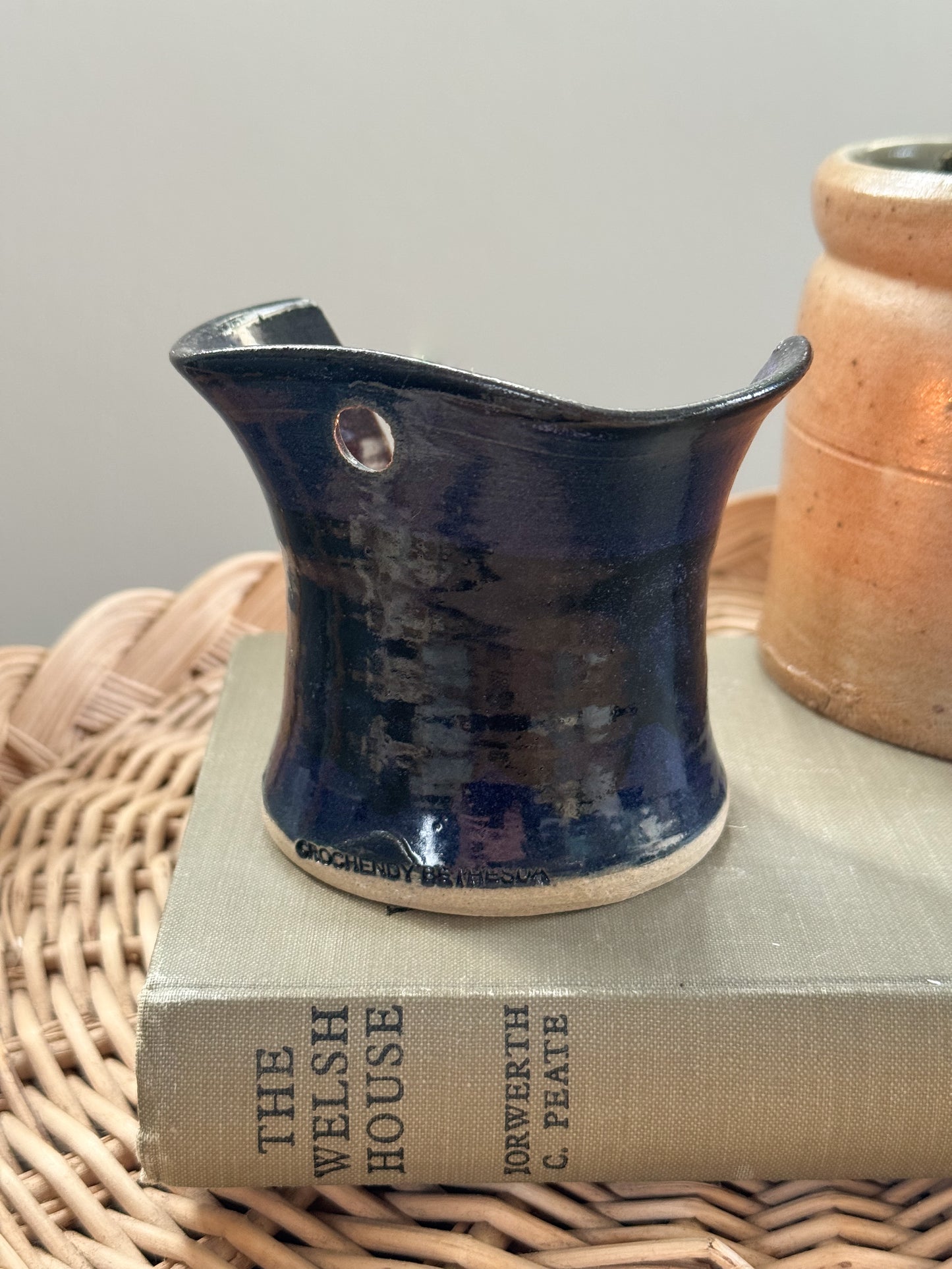 Welsh Studio Pottery Wall Candle Holder by Crochendy Bethesda