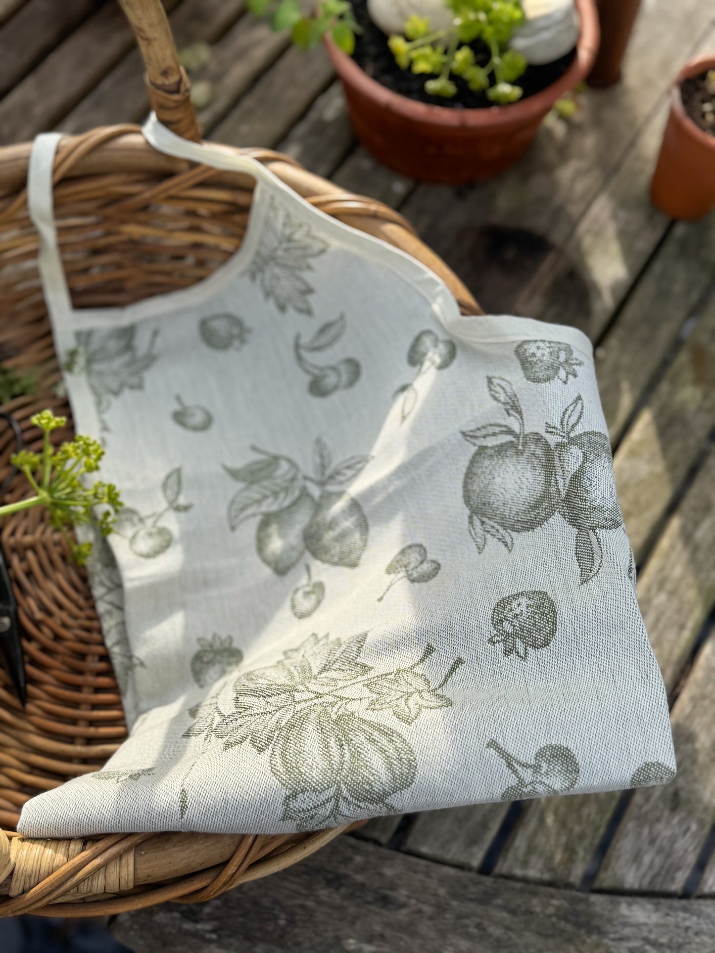 Vintage Italian Cotton & Linen Apron — New Old Stock