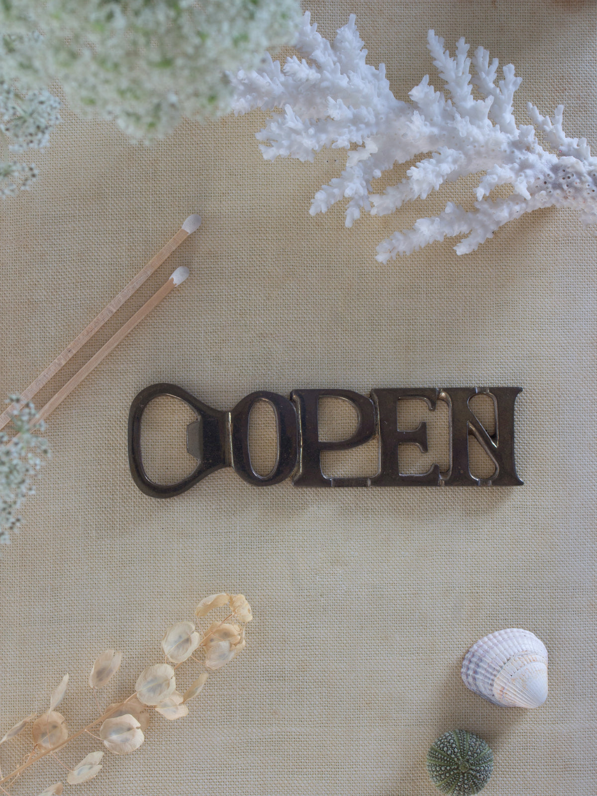 Vintage Solid Brass ‘OPEN’ Bottle Opener