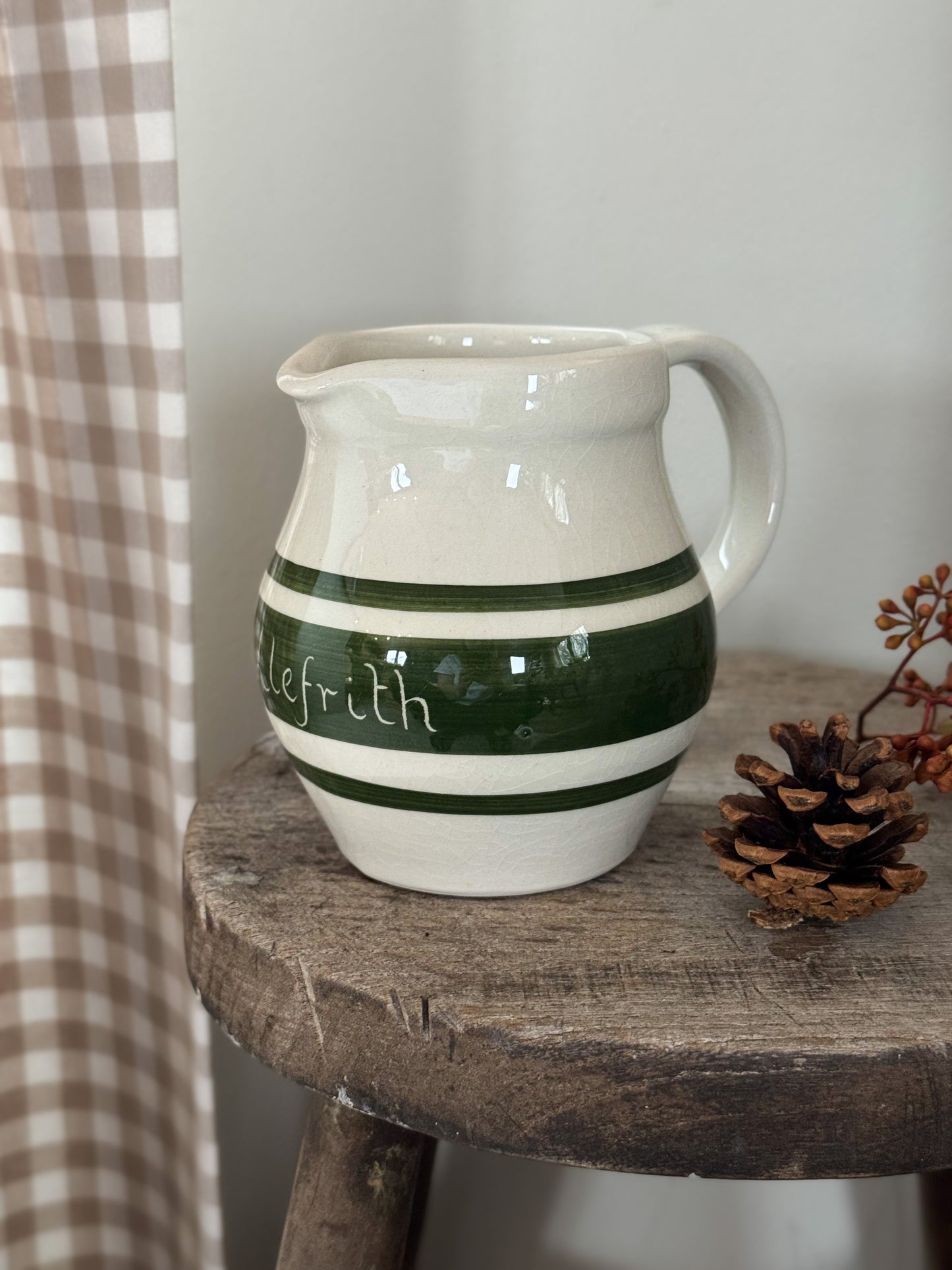 Vintage Welsh Studio Pottery ‘Llefrith’ Milk Jug, Garreg Pottery, Wales