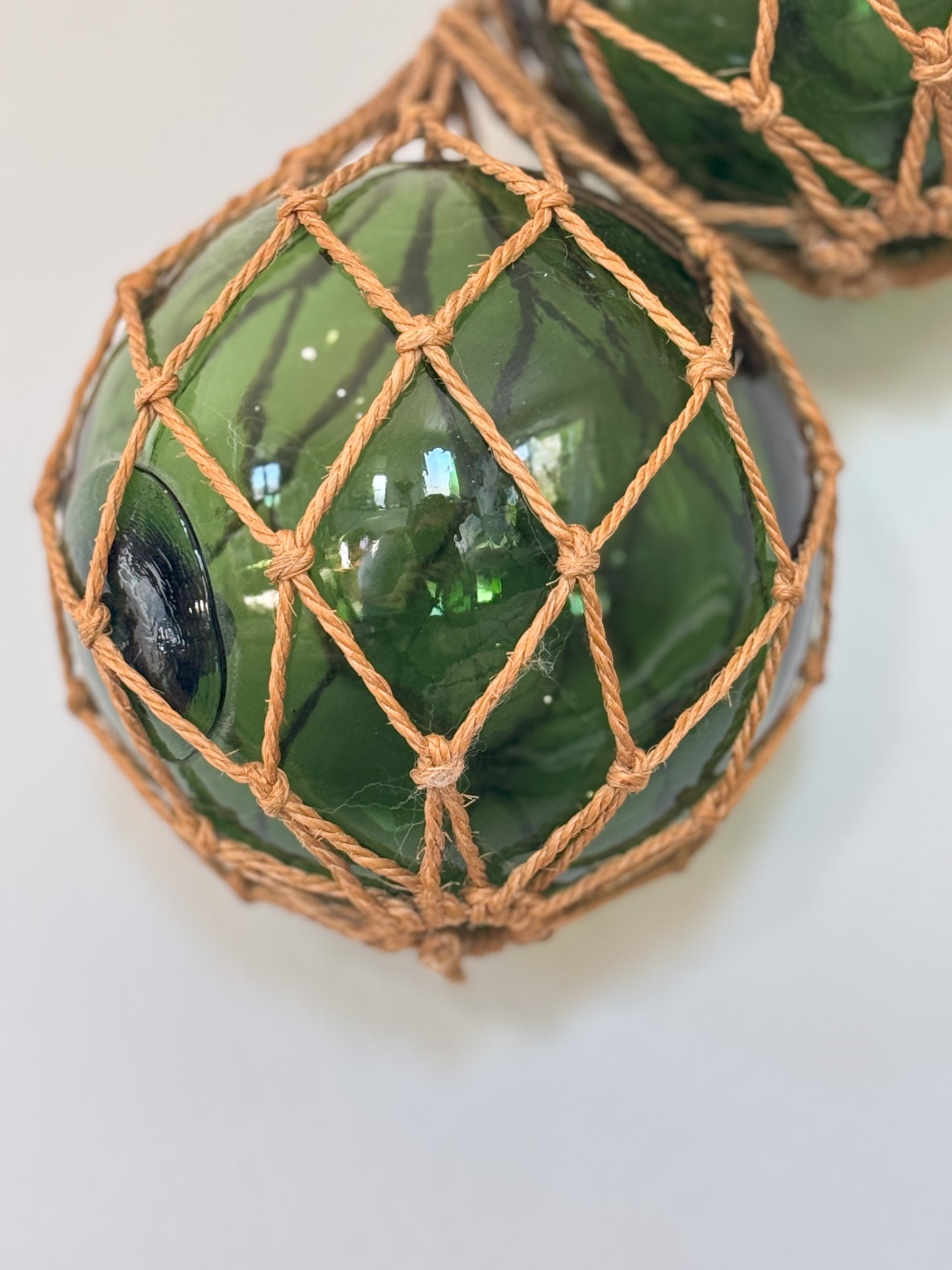 Pair of Vintage Handblown Glass Buoys | Fishing Floats