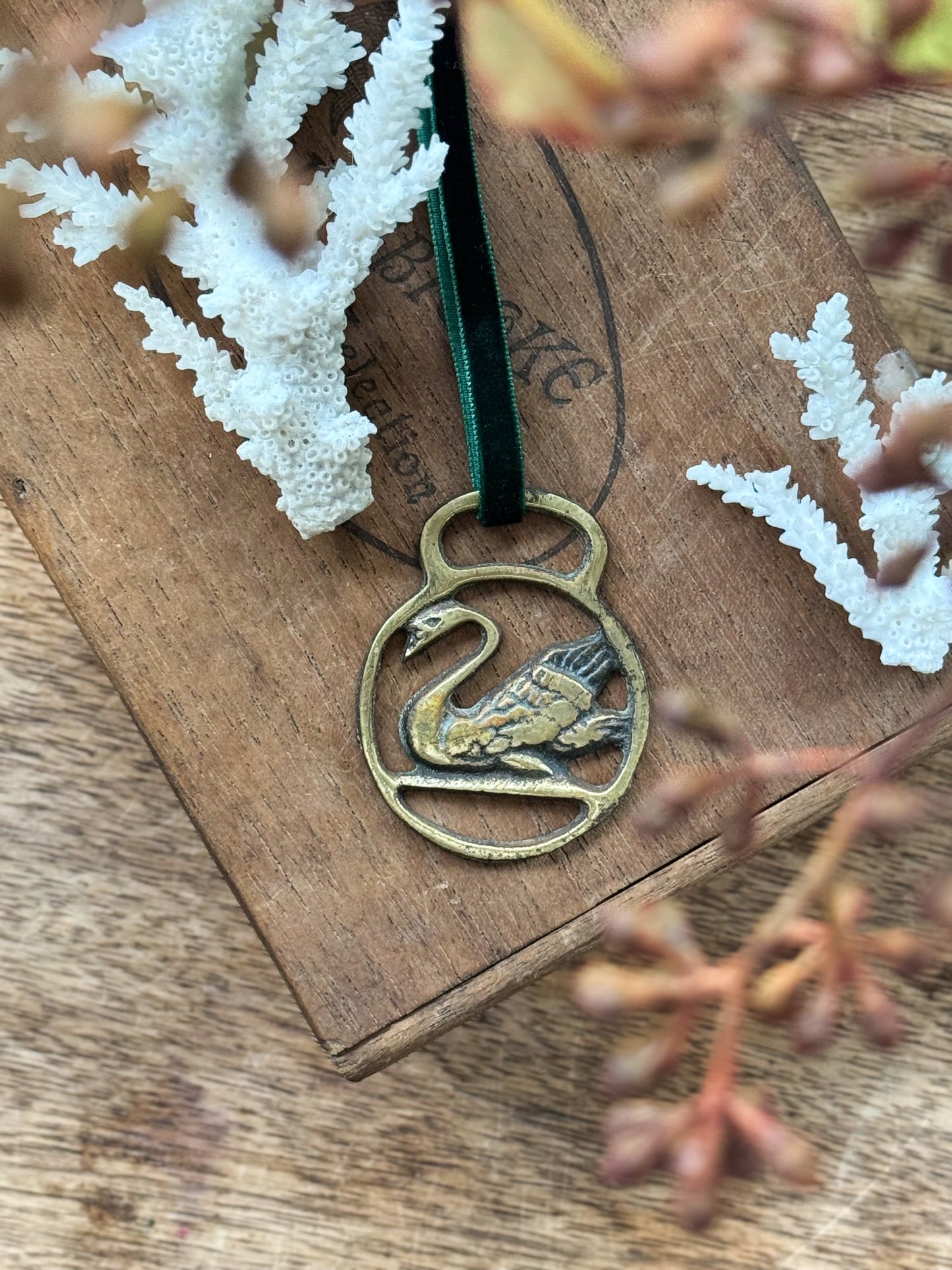 Vintage Solid Brass Token - Swan