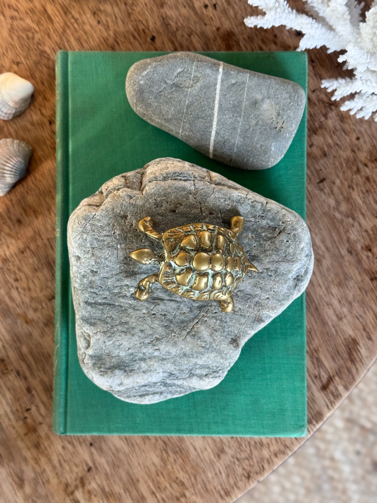 Vintage Solid Brass Tortoise Paperweight