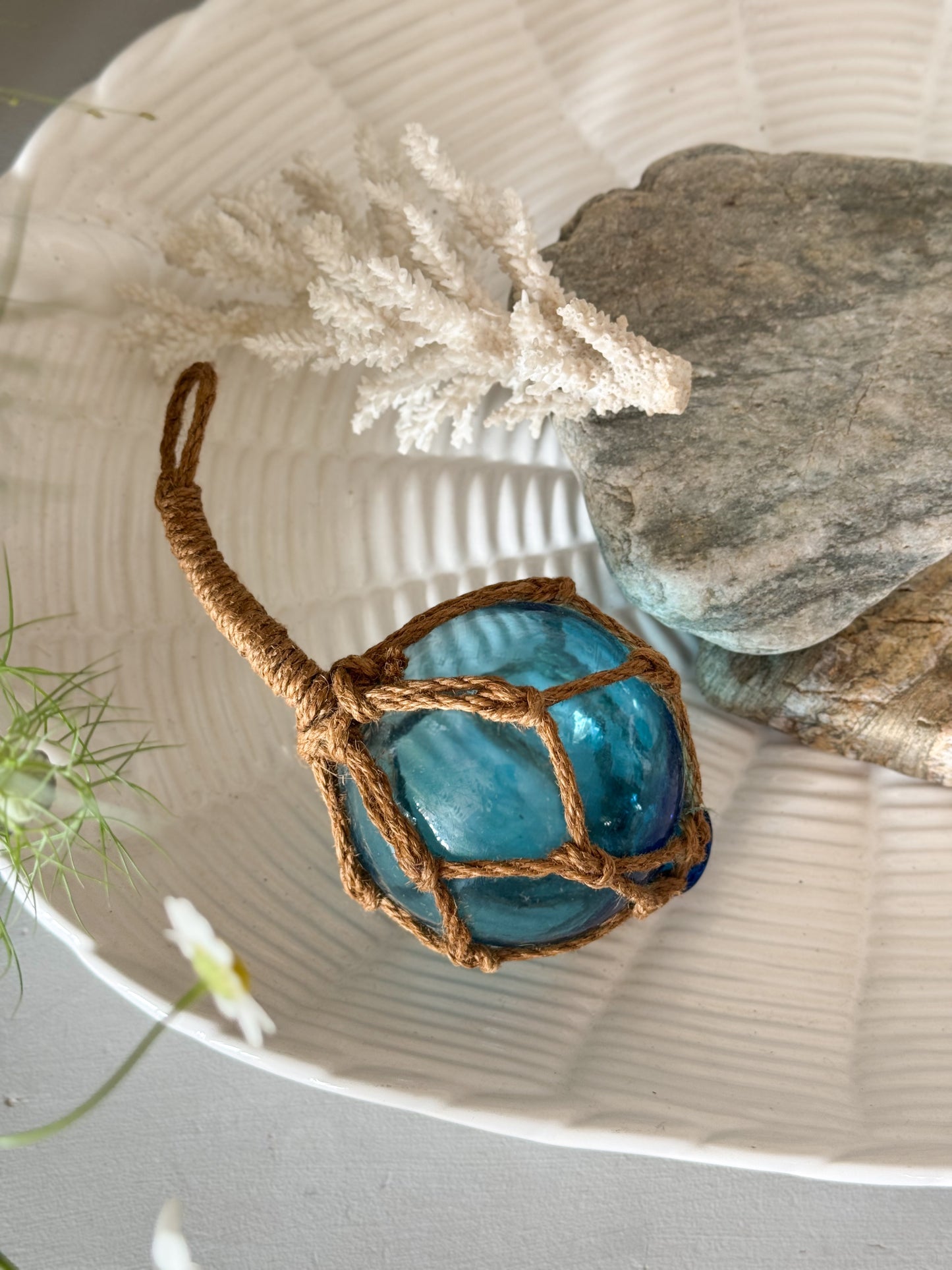 Vintage Handblown Aqua Glass Buoy • Fishing Float
