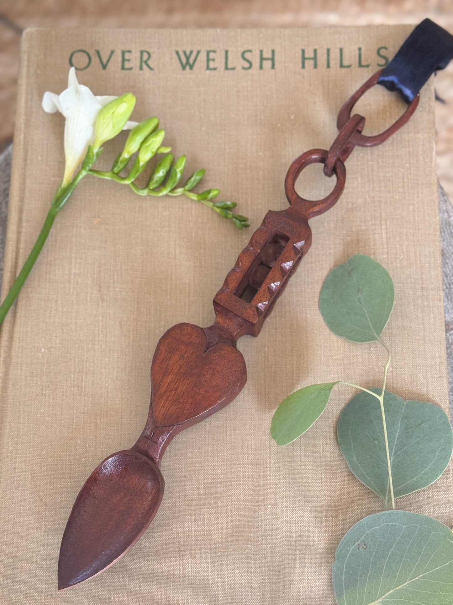 Vintage Hand-Carved Welsh Love Spoon