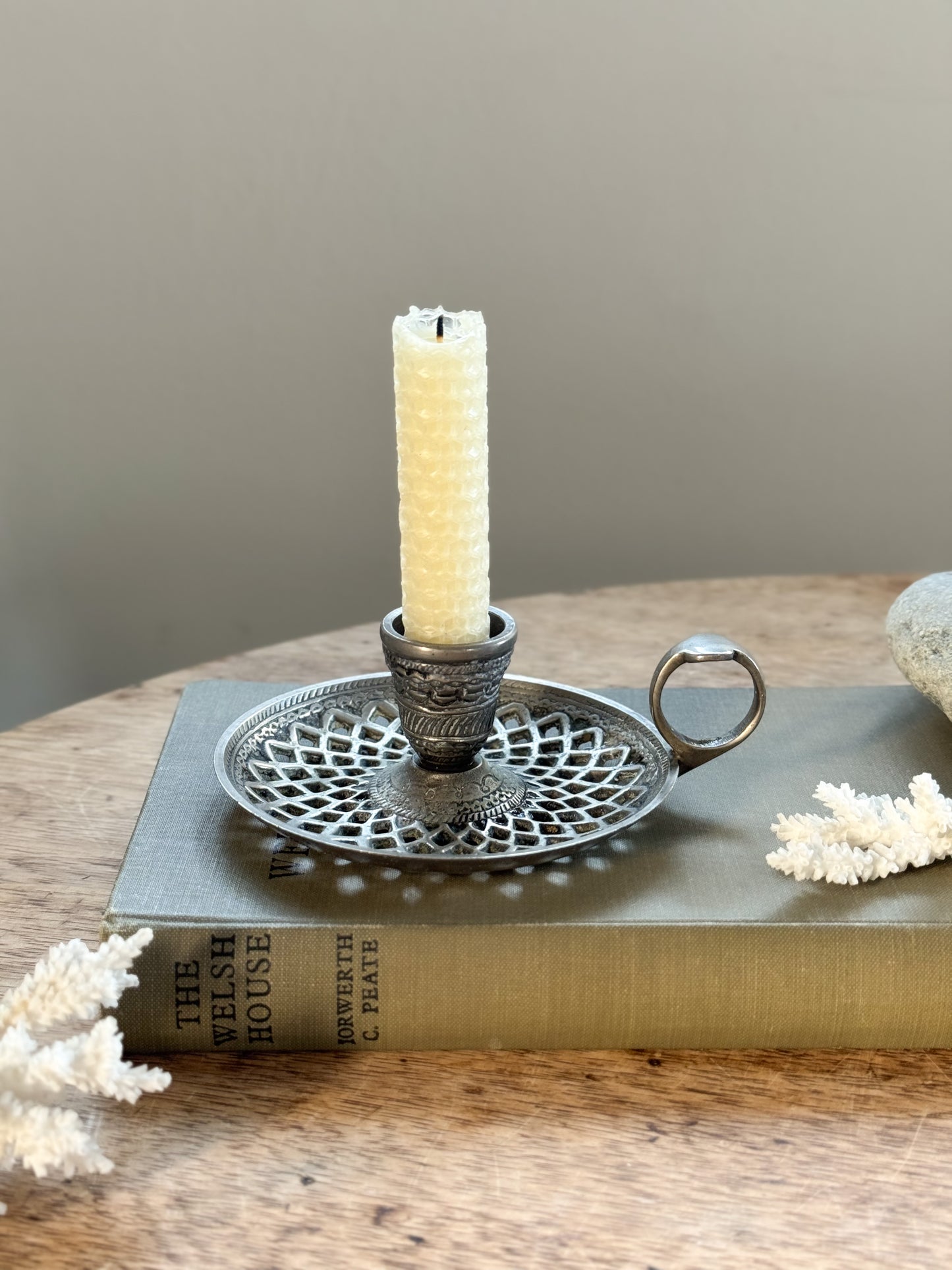 Vintage Pewter Chamberstick