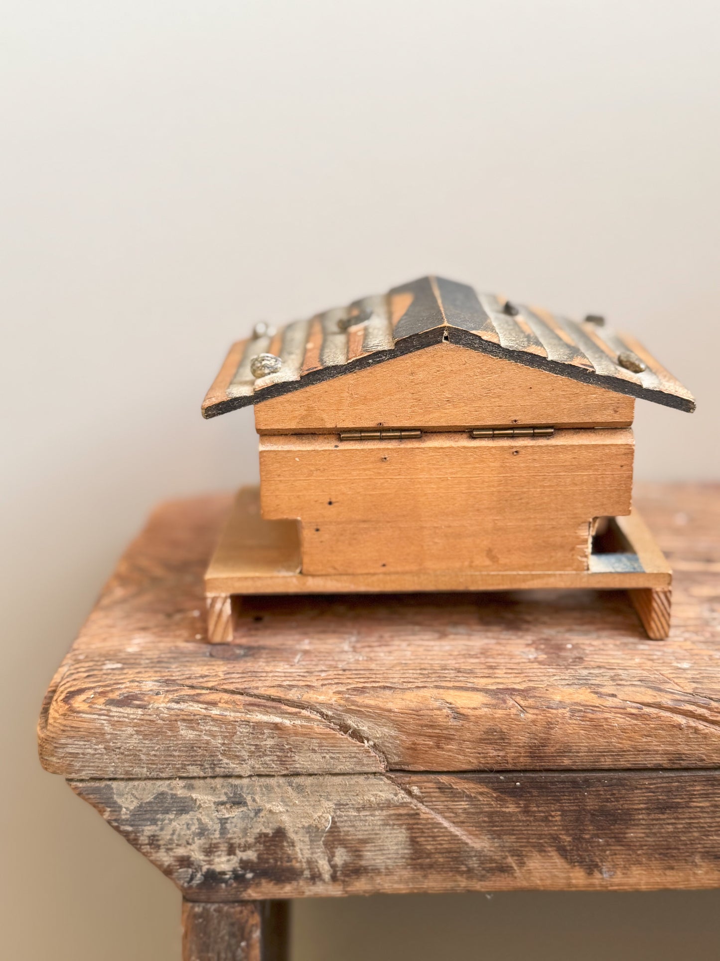 Vintage Wooden Swiss Chalet Music Box
