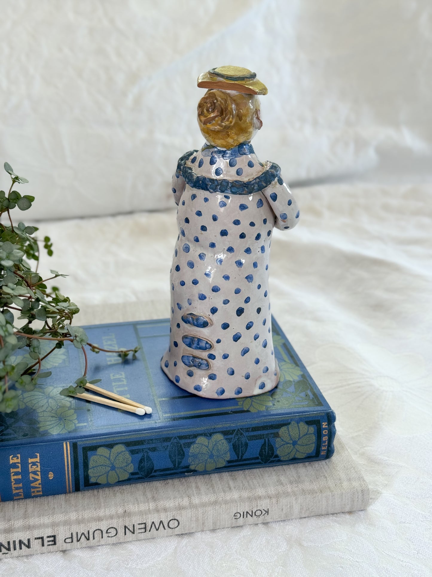 Incredible One-of-a-Kind Studio Pottery Figure – Folk Art Lady (Signed)