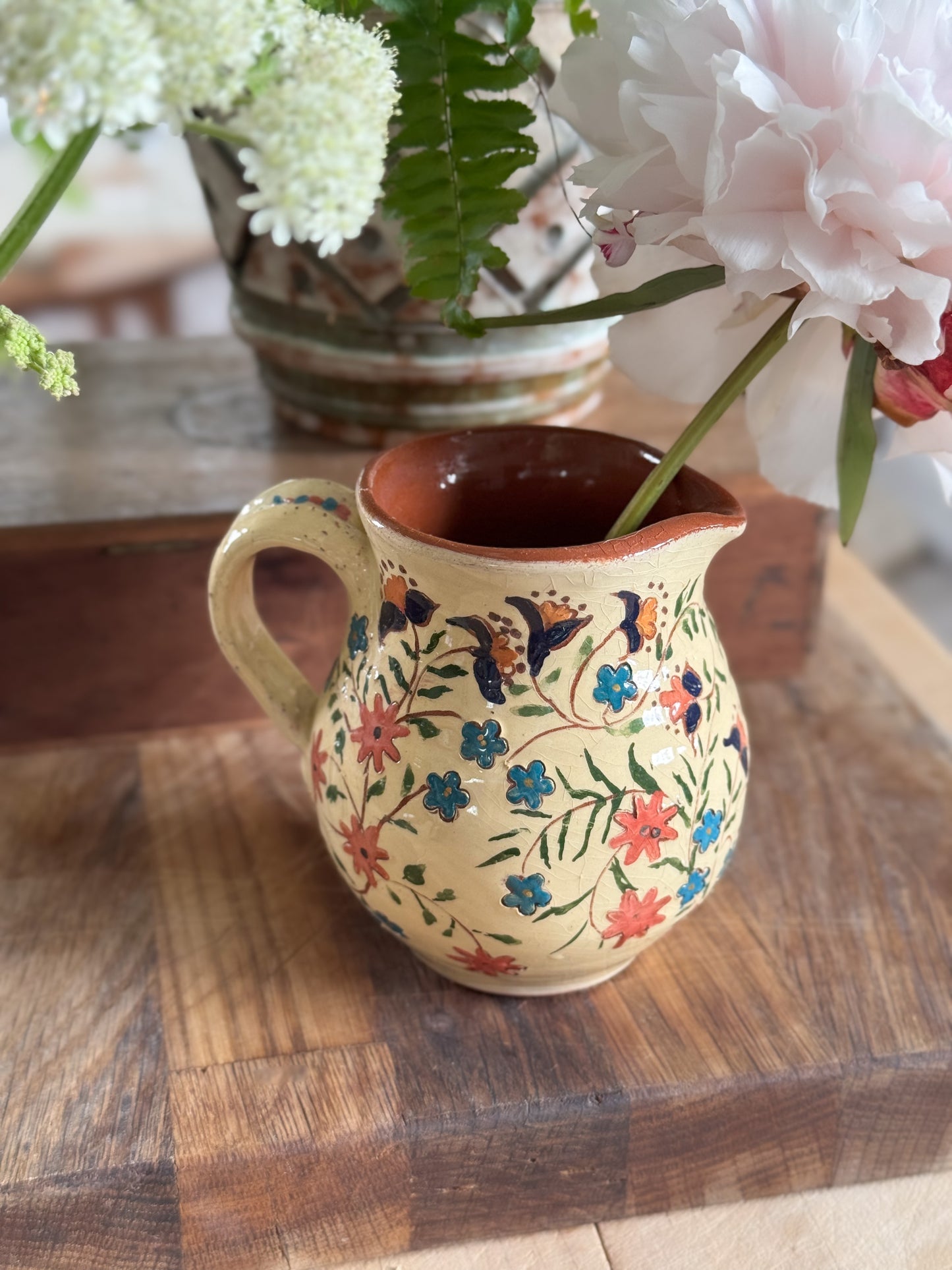 Antique Slipware Jug, “This Gift May Be Small, But the Love is All” • Early 20th Century