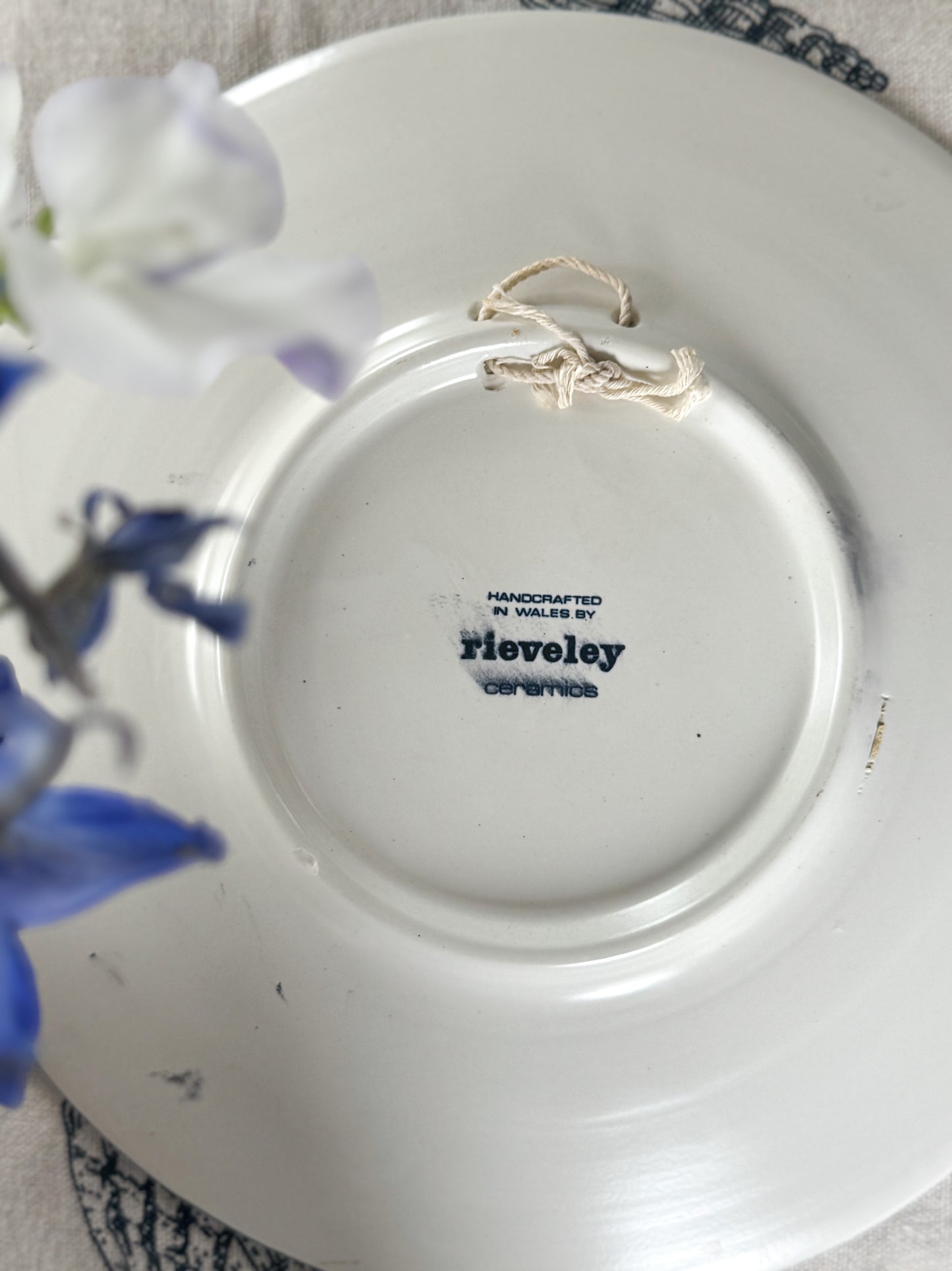 Vintage Hand-Painted Swallows Wall Plate, Rieveley Ceramics, Wales