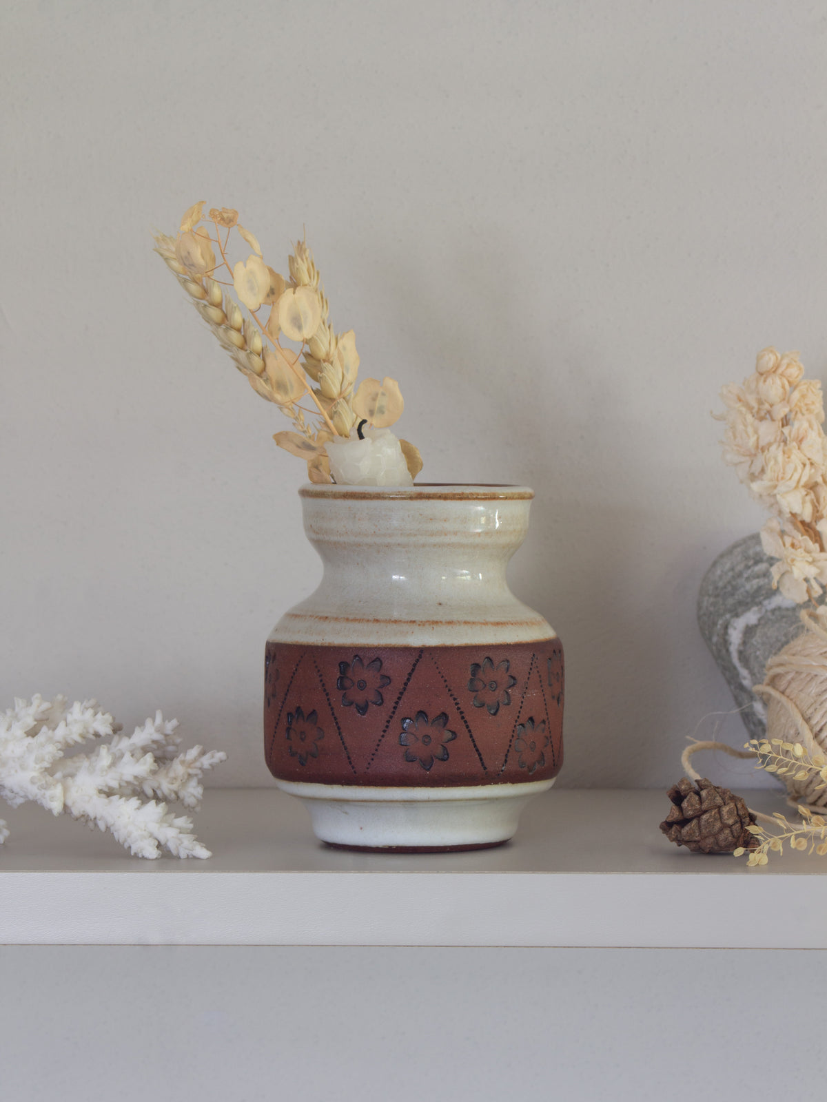 Vintage Kentmere Studio Pottery Floral Bud Vase by Gordon Fox