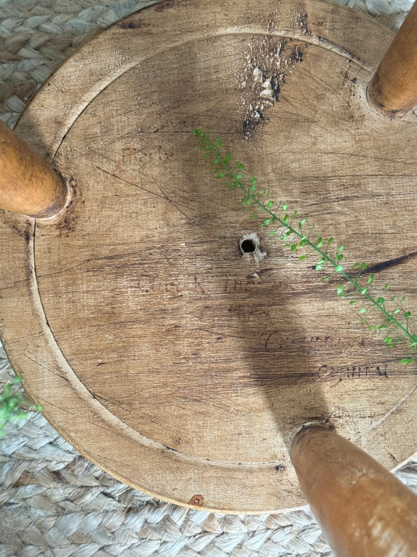 Solid Oak Welsh Dairy Stool, Apprentice Piece by Clive R. Thompson, Arthog, Gwynedd, North Wales