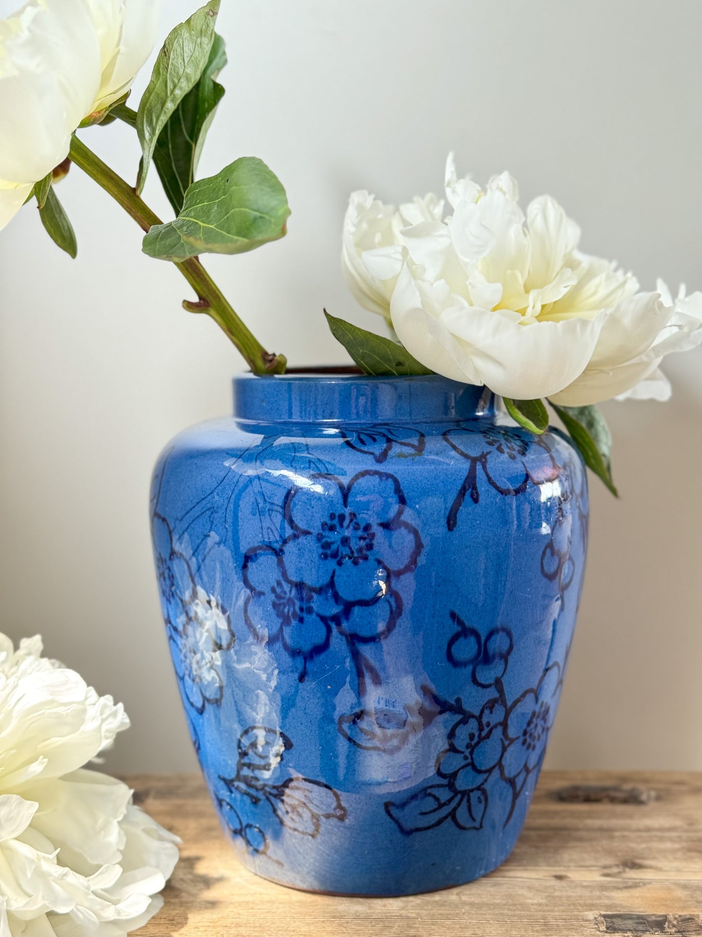 Antique 1930s Watcombe Torquay Slipware Floral Vase