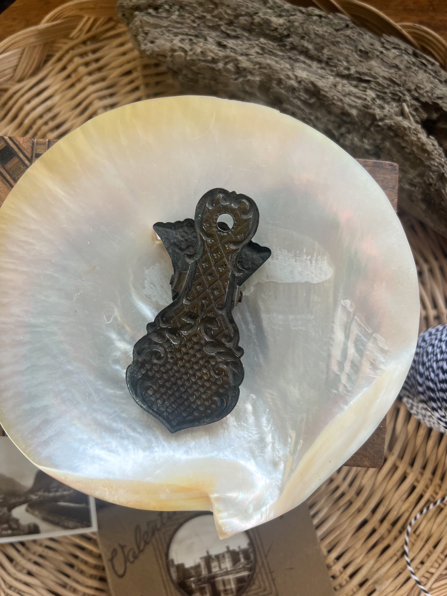 Antique Tin Hand Shaped Paperclip