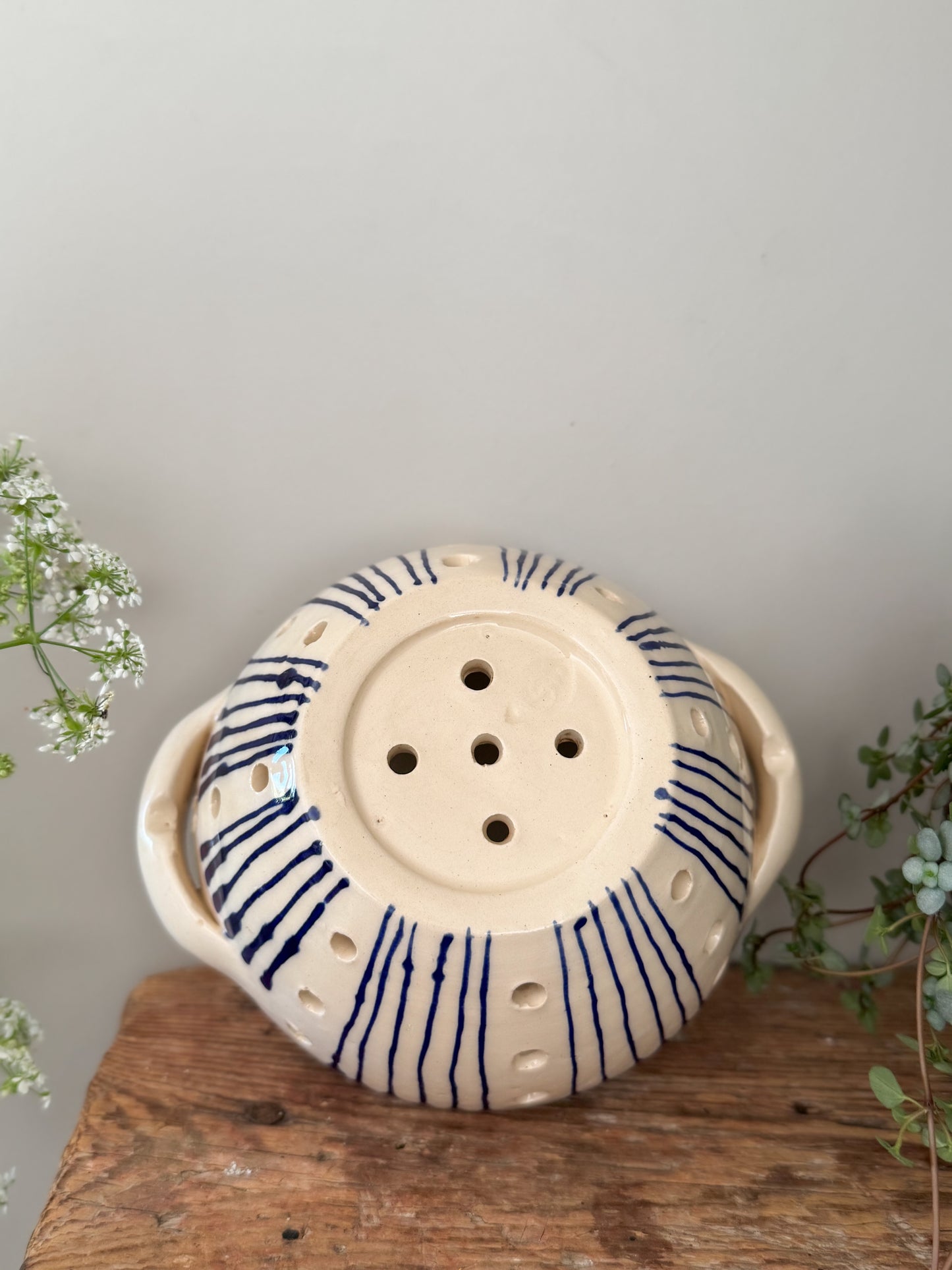 Vintage Studio Pottery Berry Strainer
