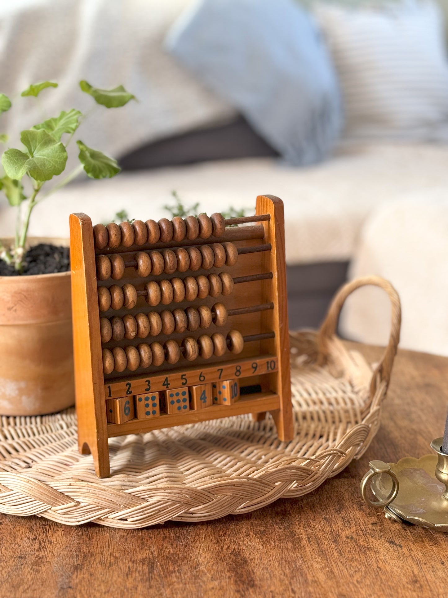 Vintage Wooden 2 in 1 Abacus & Chalk Board