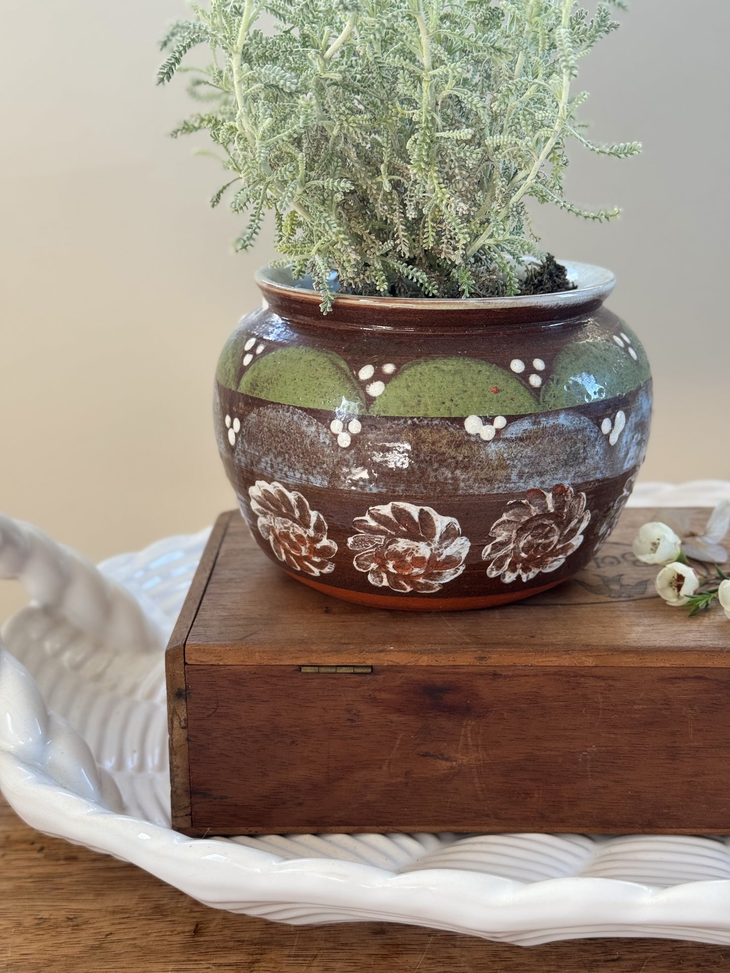 Vintage Abstract Studio Pottery Planter