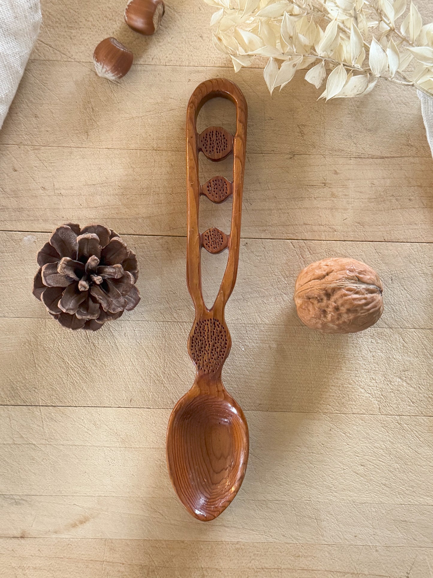 Vintage Intricately Hand-Carved Welsh Spoon