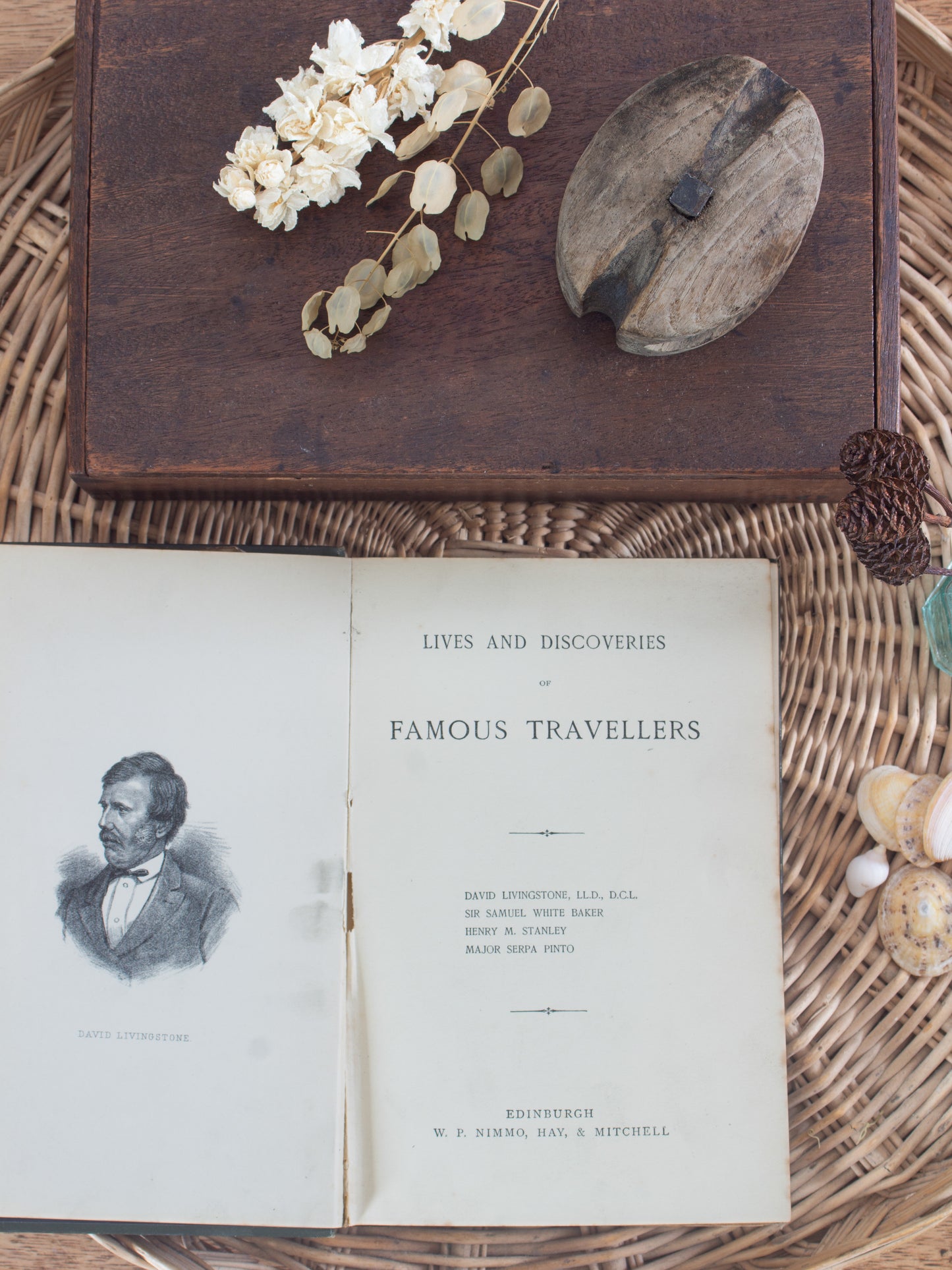 Antique c.1890 ‘Lives & Discoveries of Famous Travellers’ by Robert Cochrane - David Livingstone, Stanley et al.
