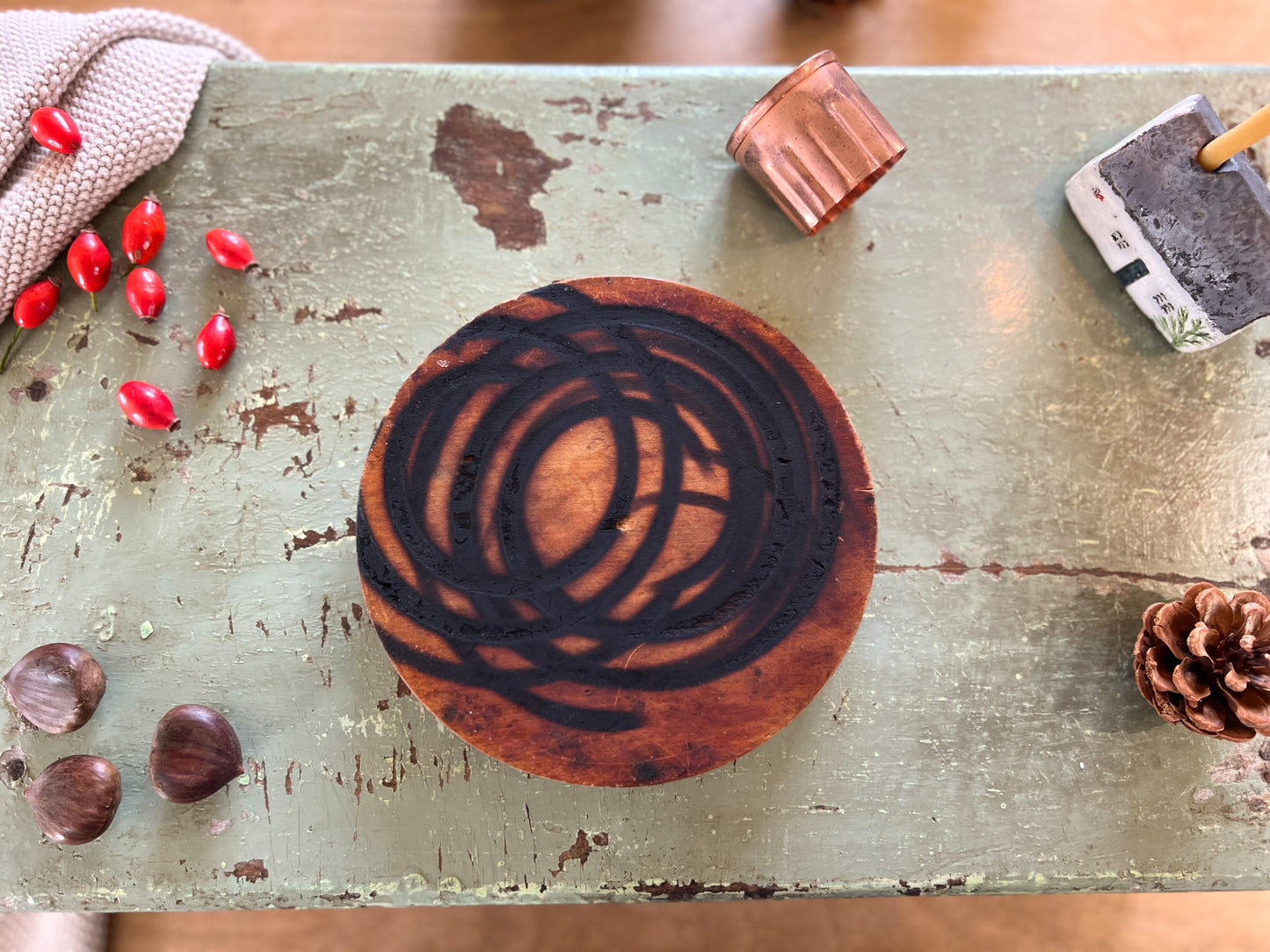 Antique Wooden Sun Shaped Shortbread Mould