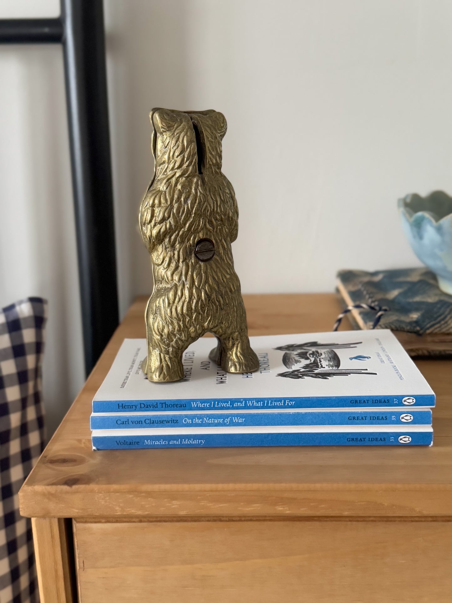 Vintage Solid Brass Bear Money Box