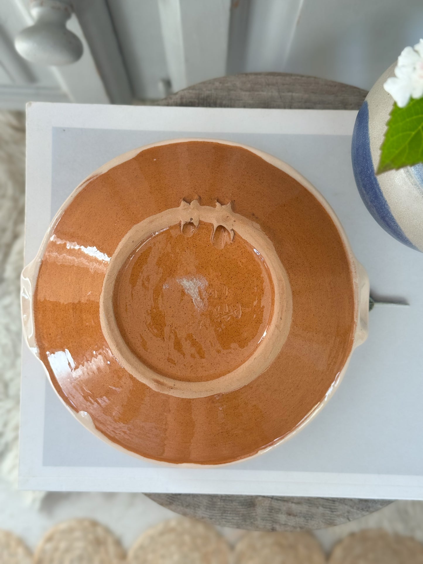 Vintage Mediterranean Studio Pottery Slipware Bowl
