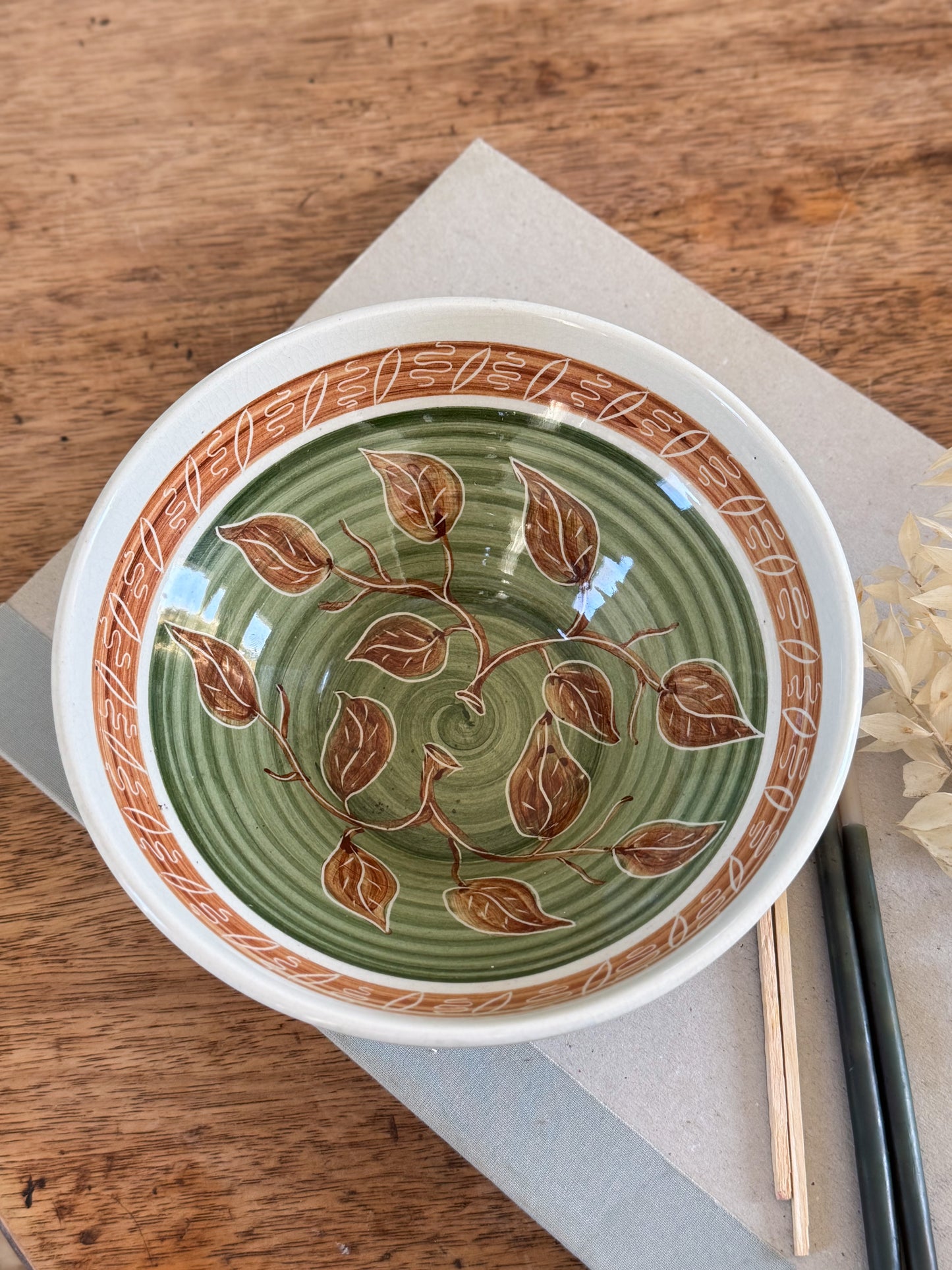 Vintage Welsh Studio Pottery Bowl by Dragon Pottery, Rhayader, Powys