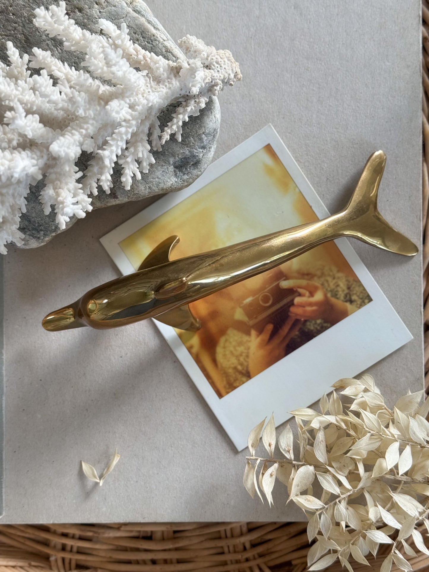 Vintage Brass Dolphin Paperweight