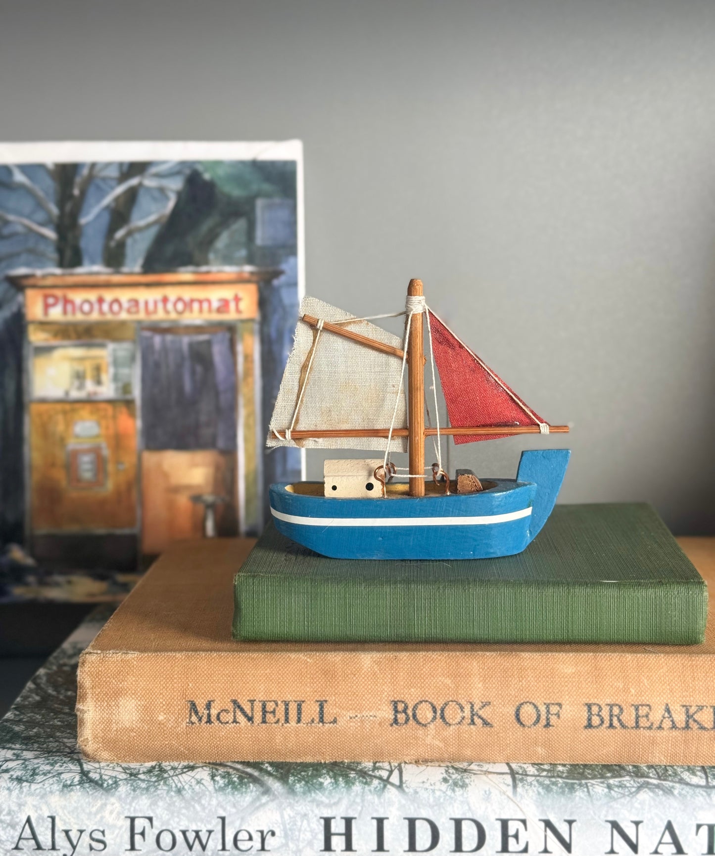 Vintage Miniature Wooden Sailing Boat