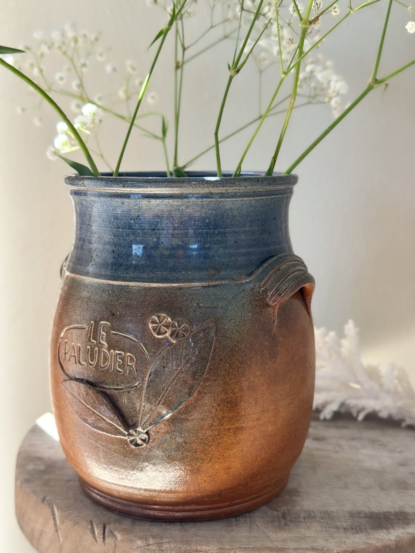 Vintage Handmade French Stoneware Pot – “Le Paludier” (The Salt Harvester)