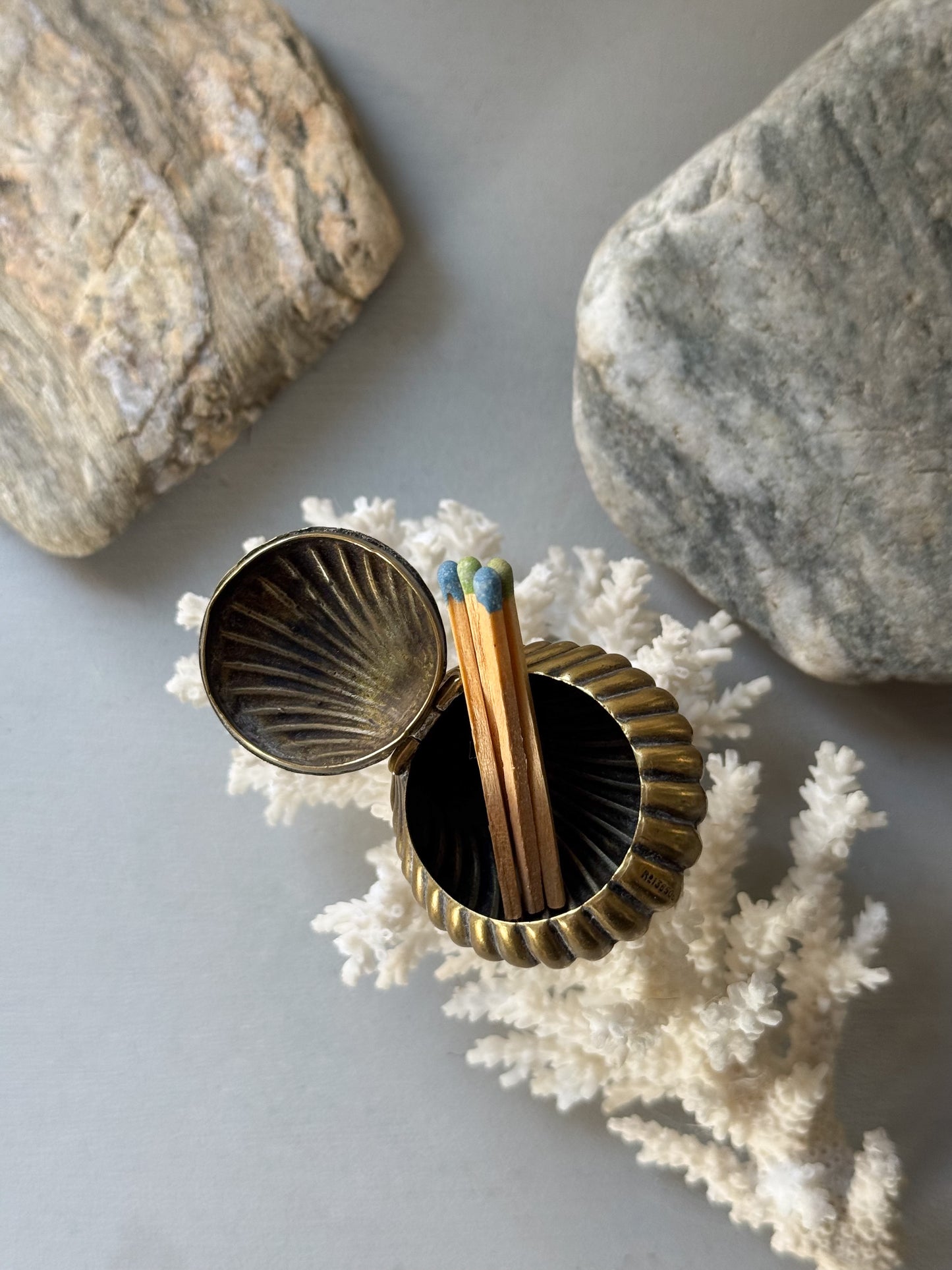 Antique Brass Snuff Box - 1889, Shell Form with RD136506 Marking